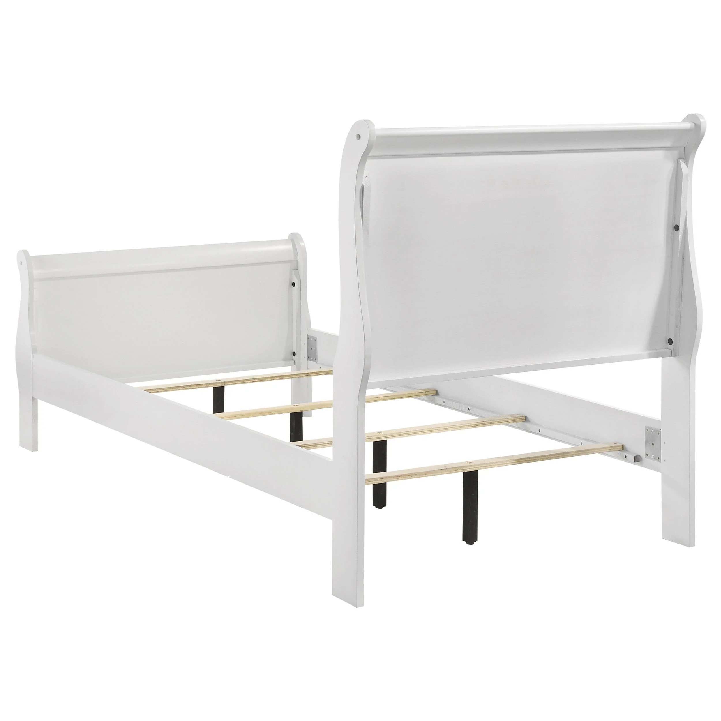 Louis Philippe White 47-inch Twin Sleigh Panel Bed - Image 4