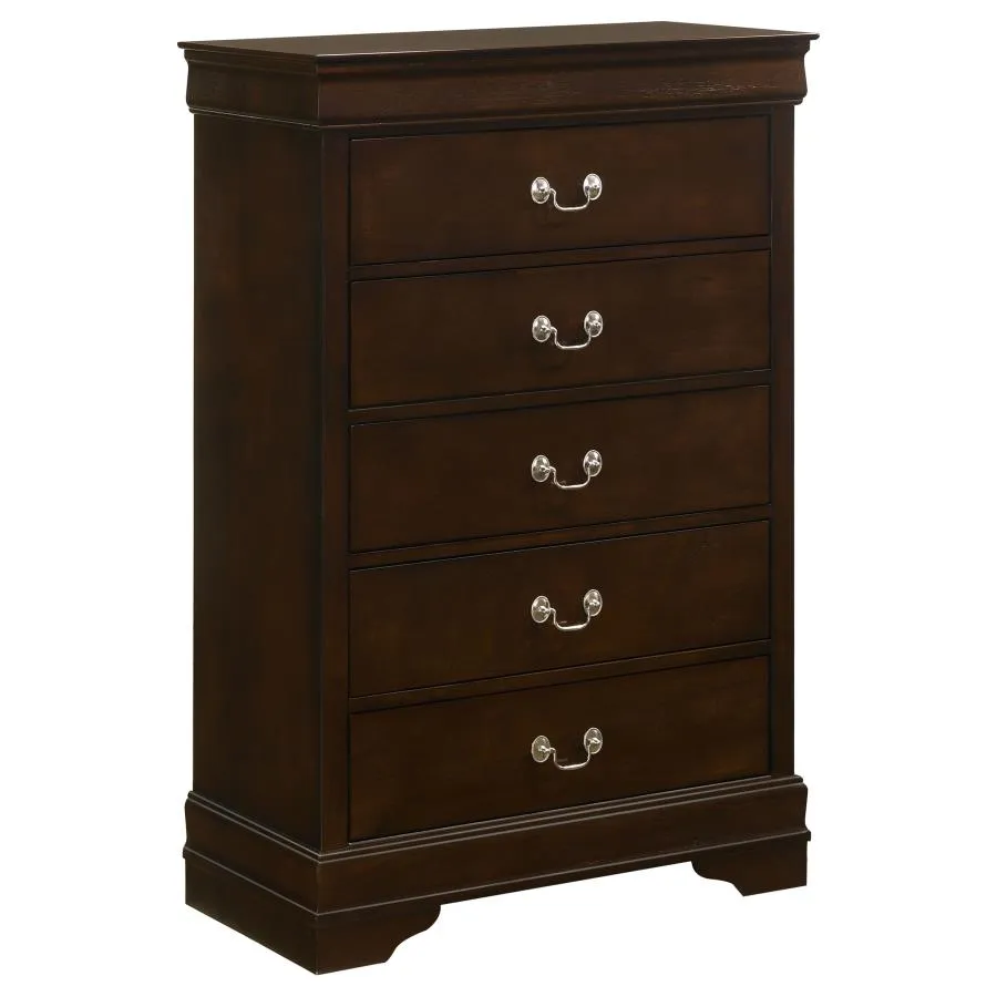 Louis Philippe White 5-Piece Queen Panel Bedroom Set with High Headboard - Image 11