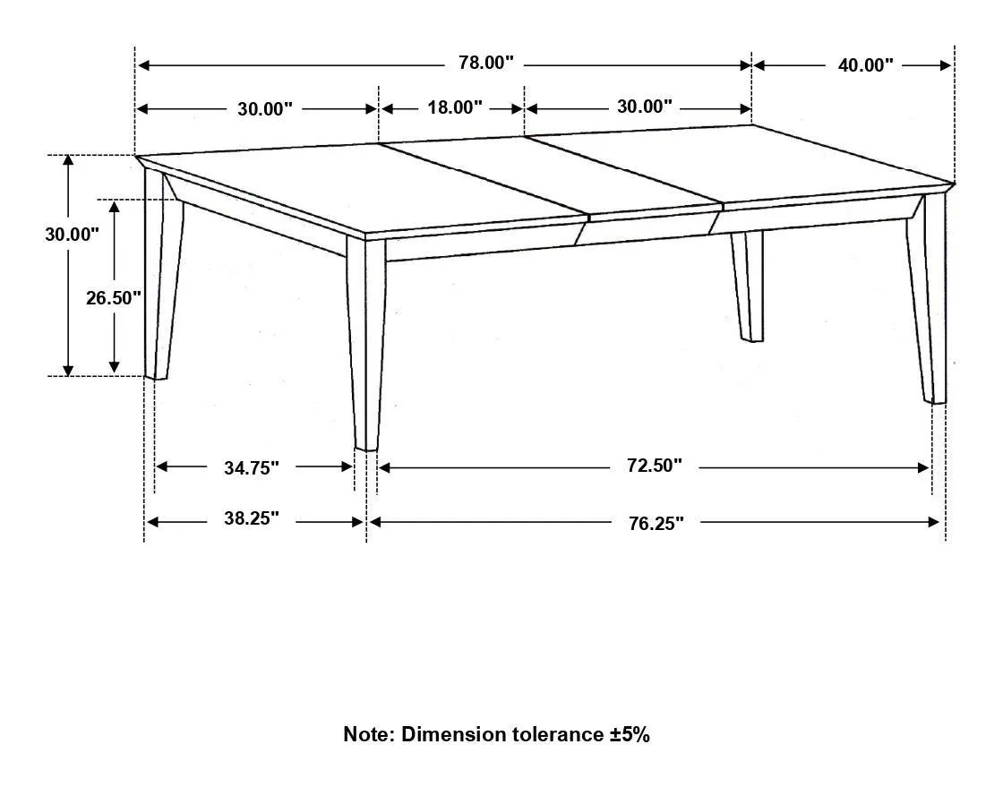 Louise Black Rectangular Dining Table with Extension Leaf - Image 6