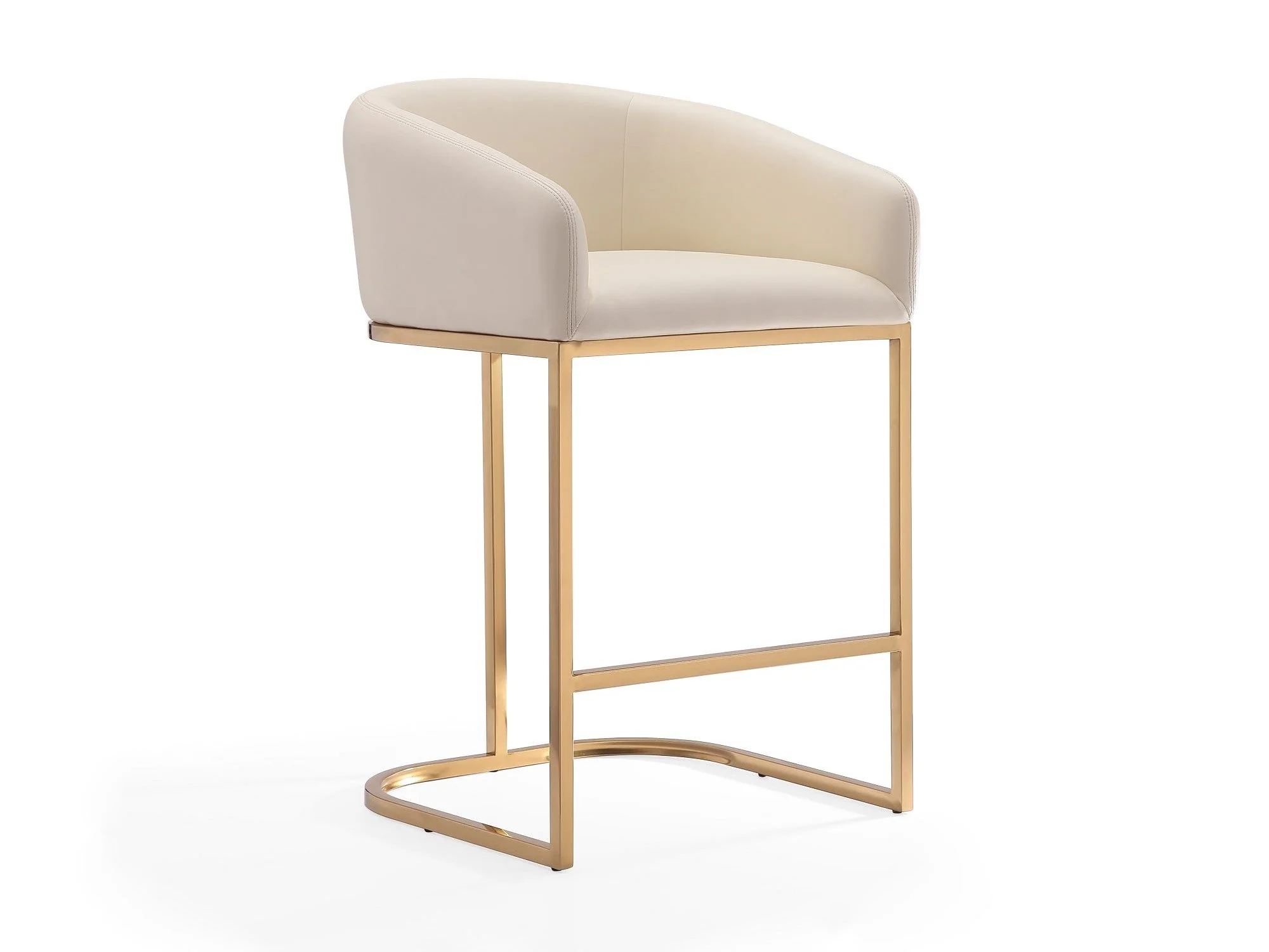 Louvre Counter Stool in Cream and Titanium Gold