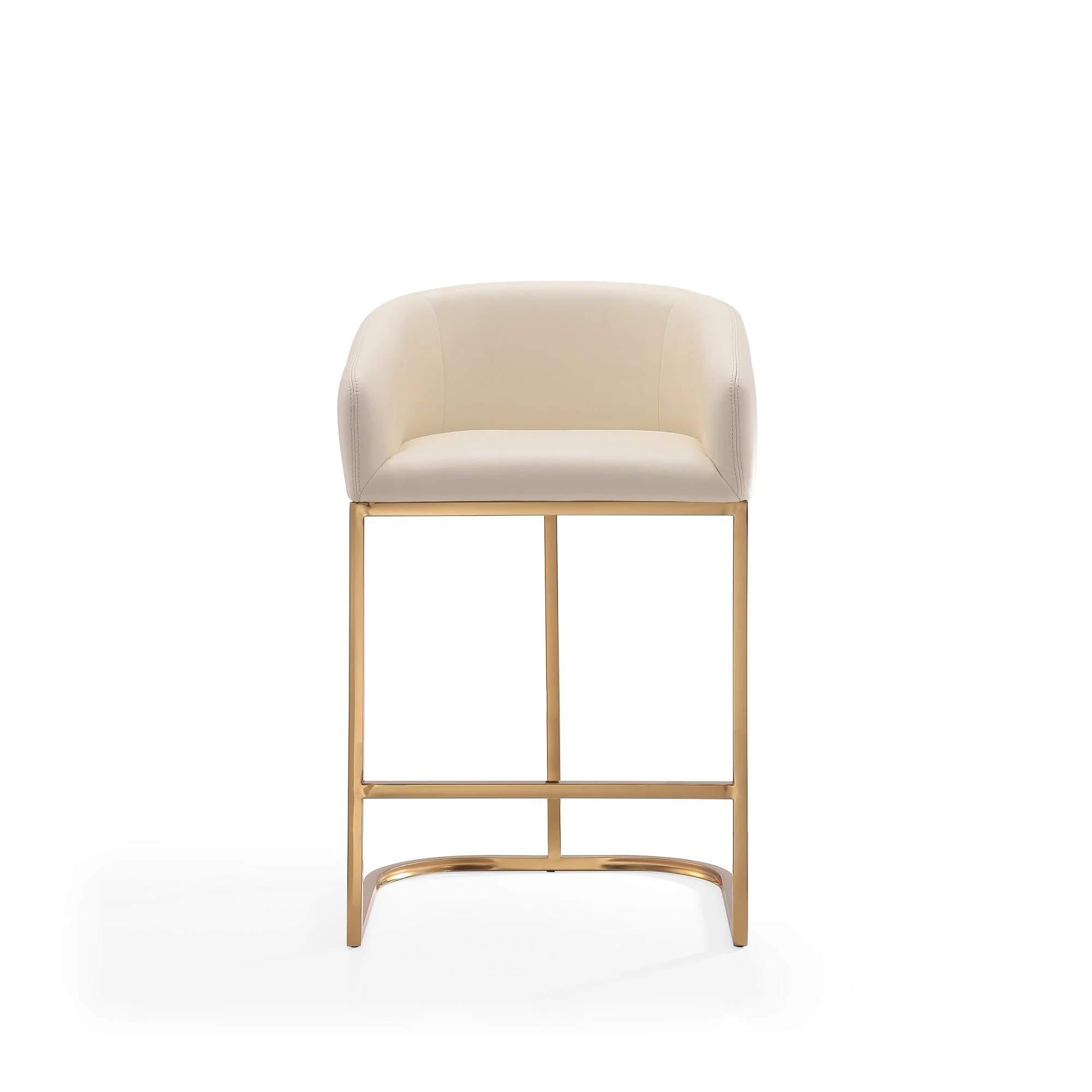 Louvre Counter Stool in Cream and Titanium Gold - Image 4