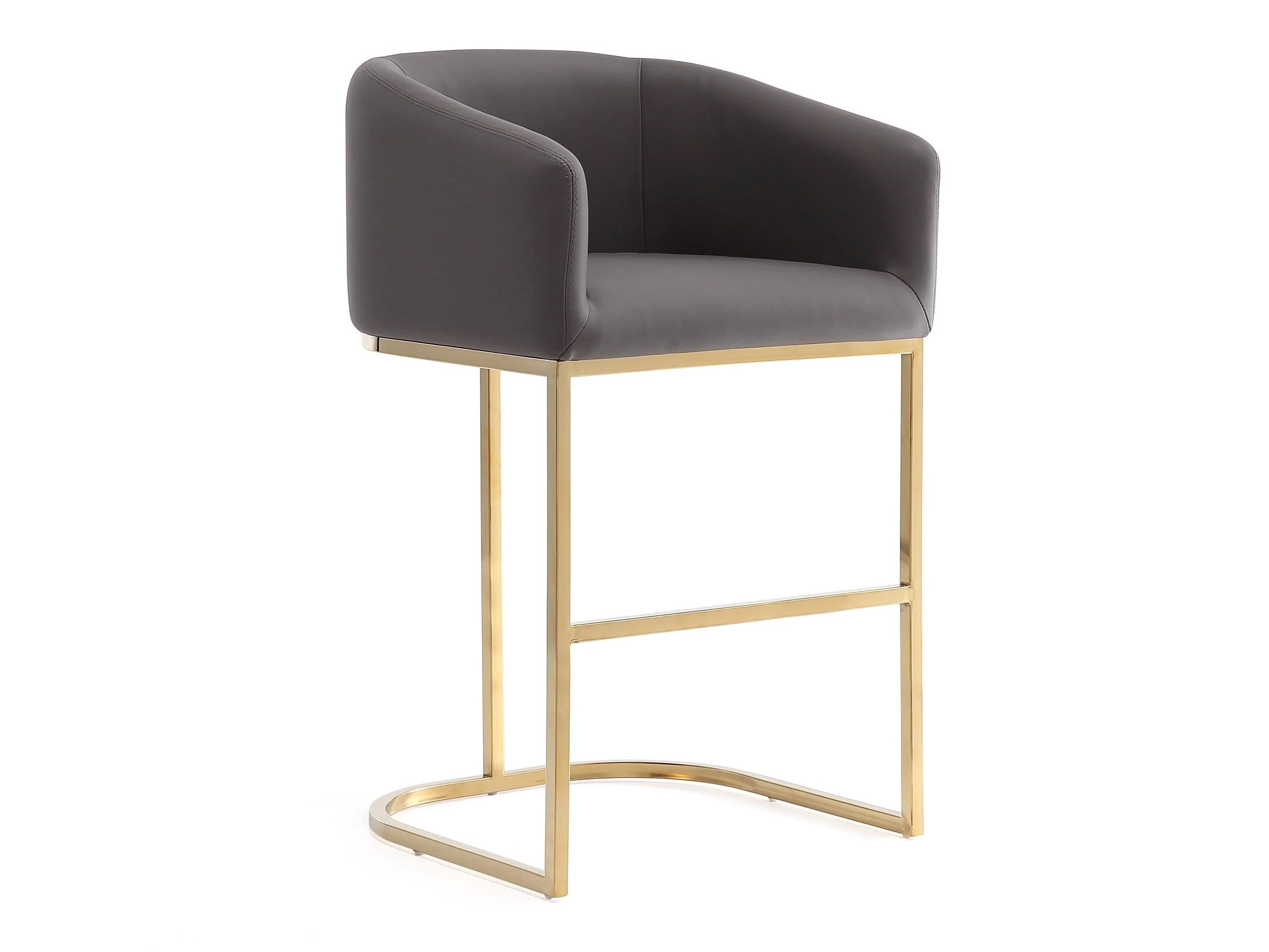 Louvre Counter Stool in Grey and Titanium Gold