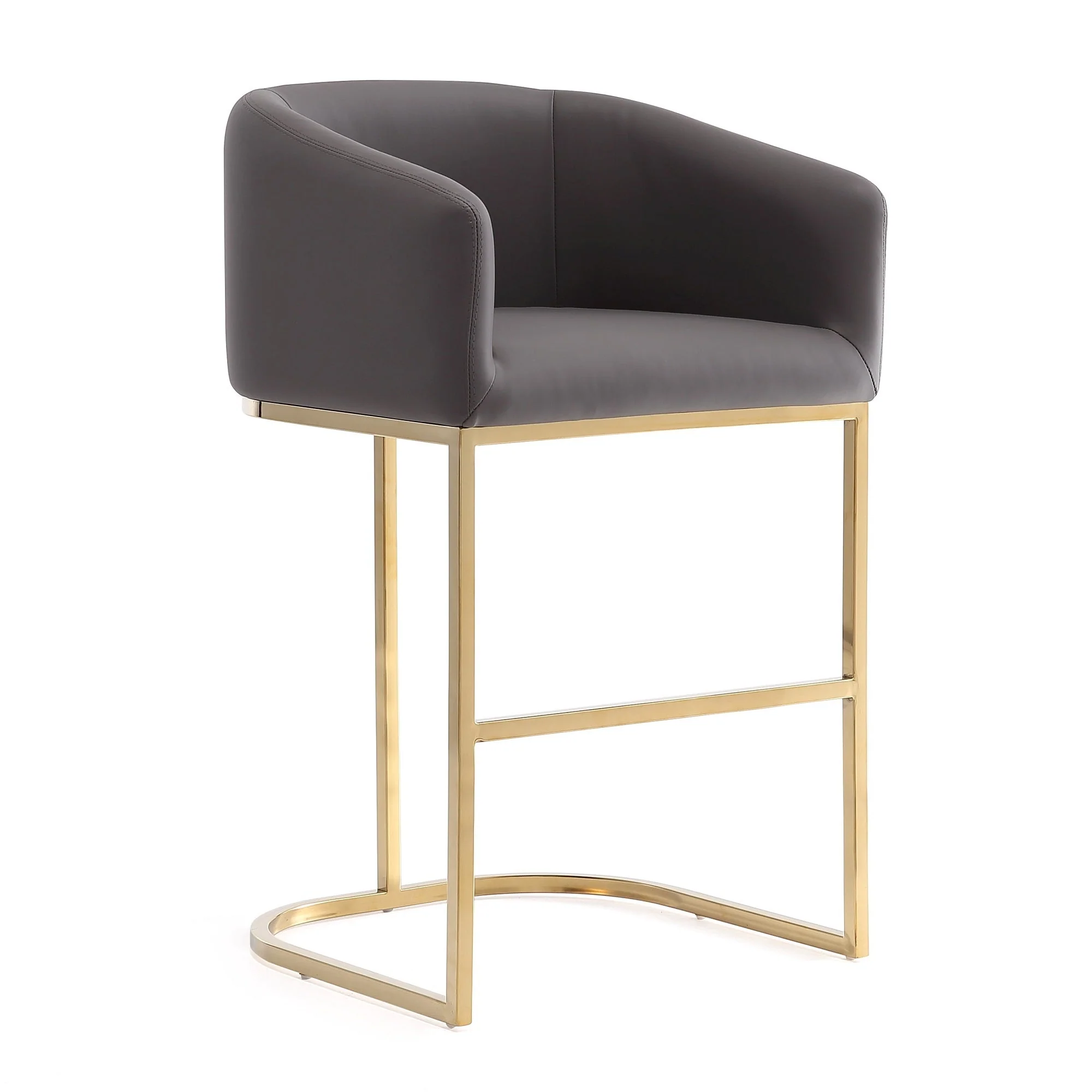 Louvre Counter Stool in Grey and Titanium Gold (set of 2) - Image 4