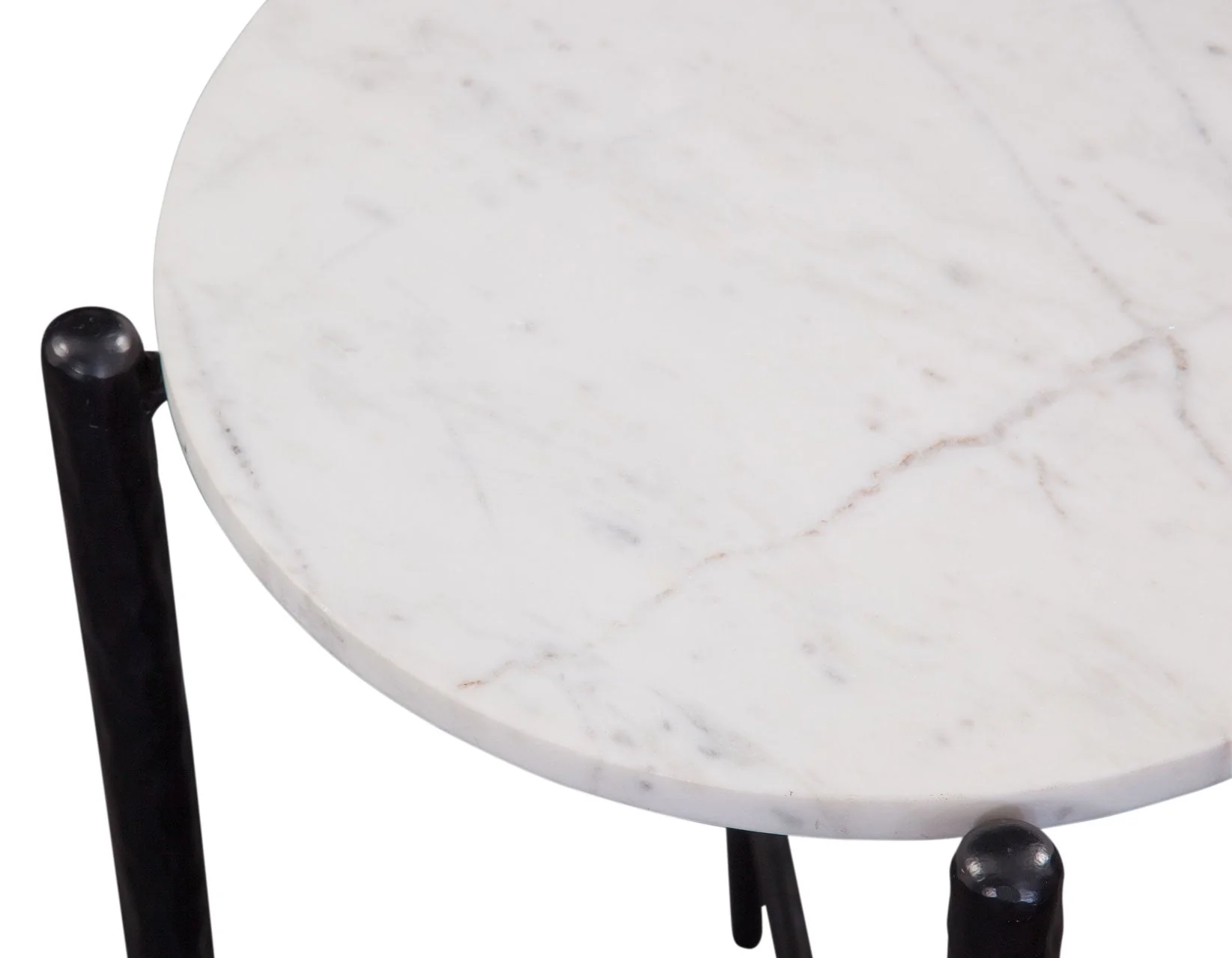 Loxie White 16″ Round Solid Marble Top End Table - Image 6