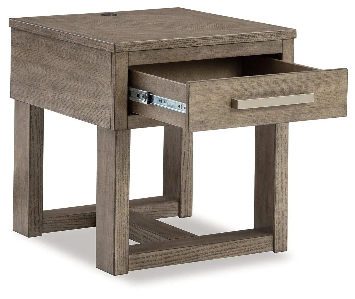 Loyaska Grayish Brown/White End Table - Image 2