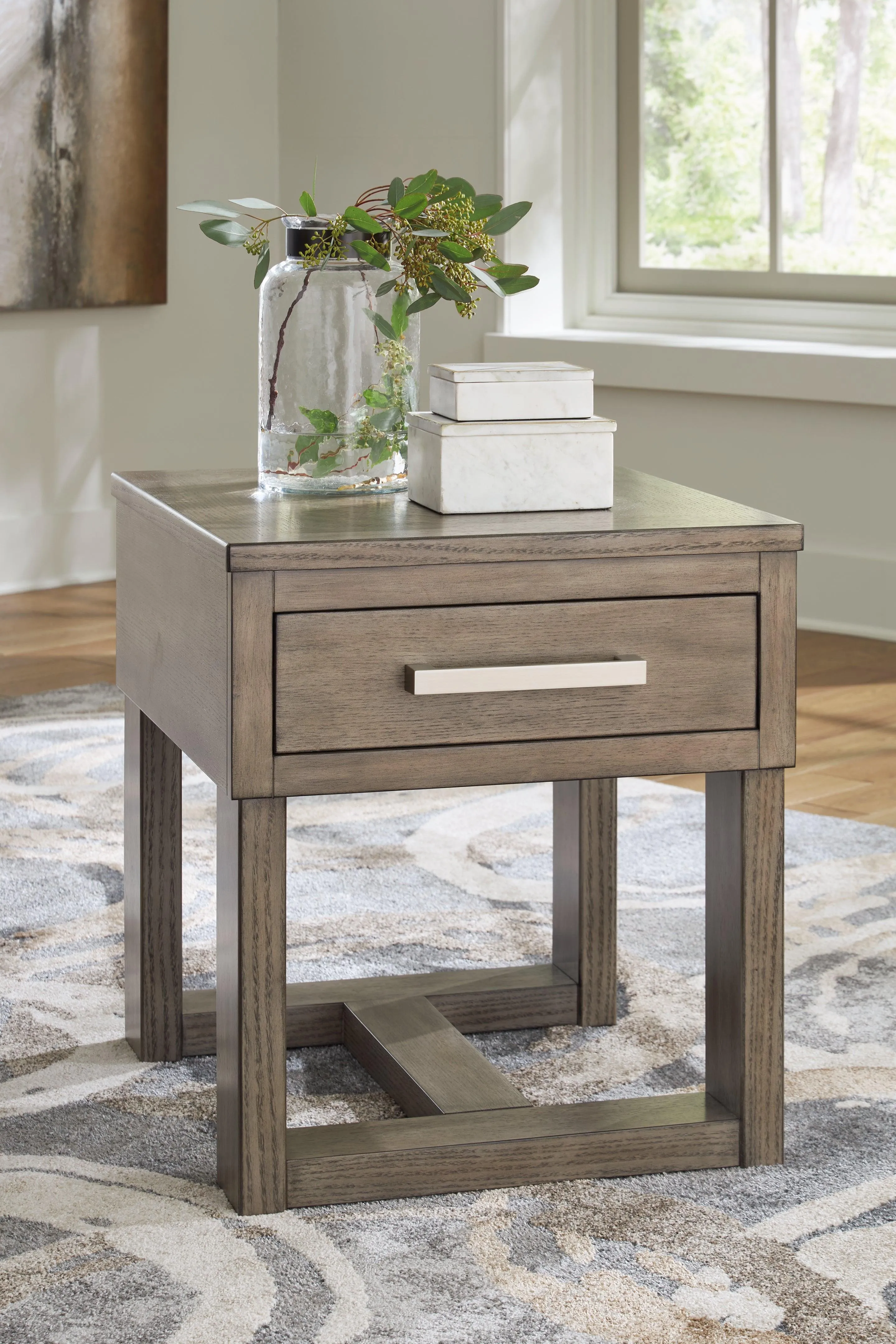 Loyaska Grayish Brown/White End Table - Image 8