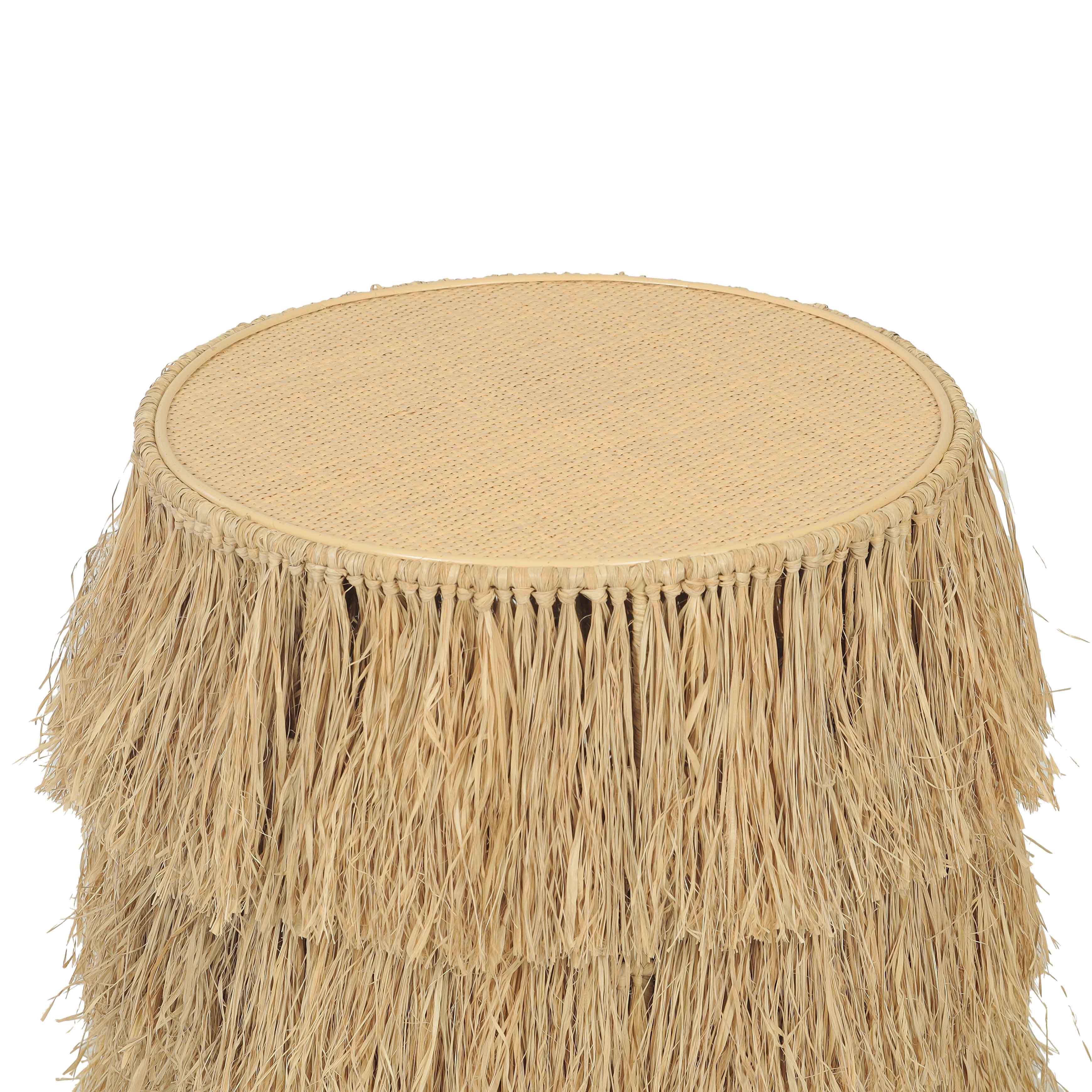 Luau Natural Rattan Round End Table - Image 4