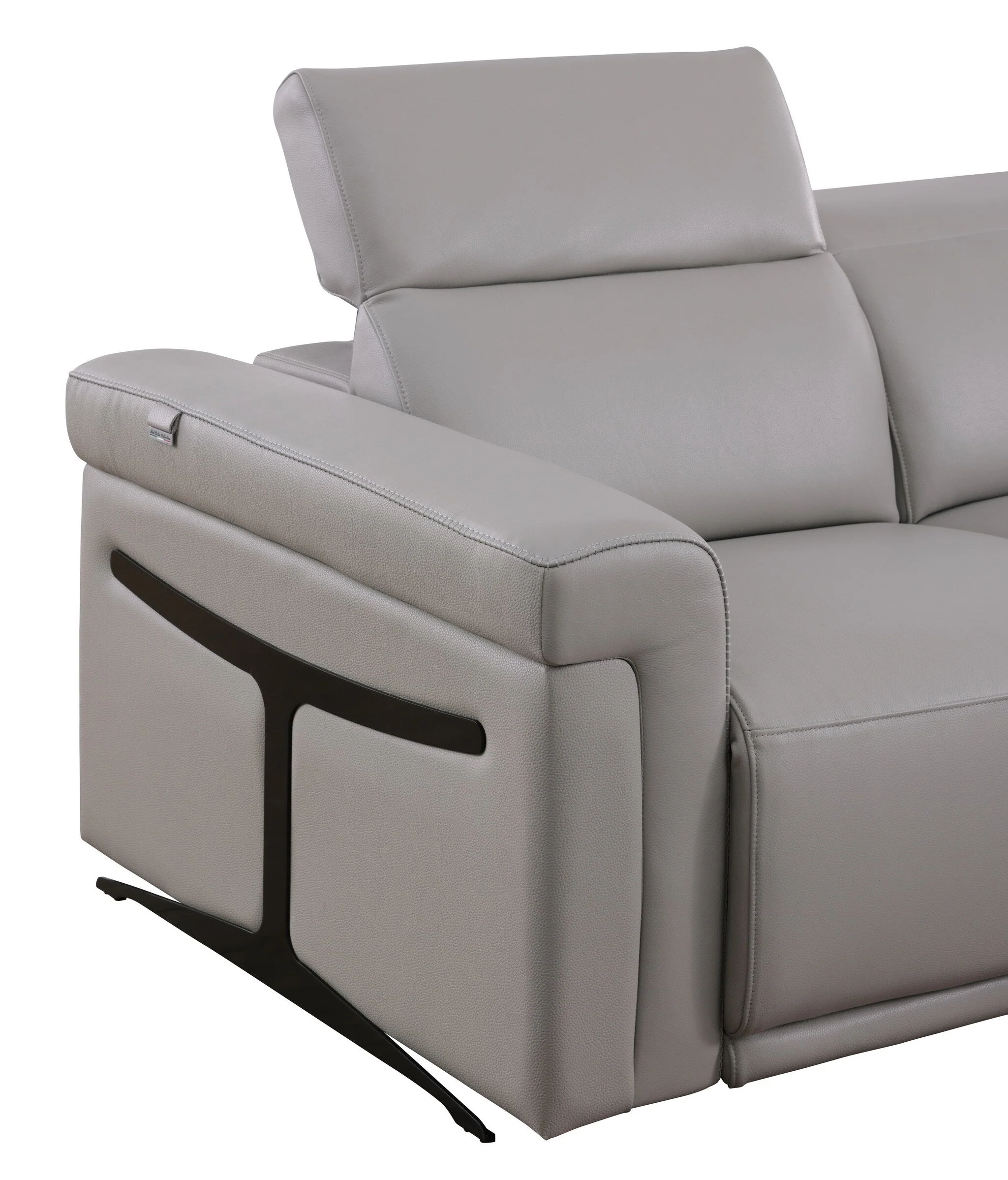 Lucca (L.T. Grey) 6-Piece Italian Power Reclining Sectional - Image 3