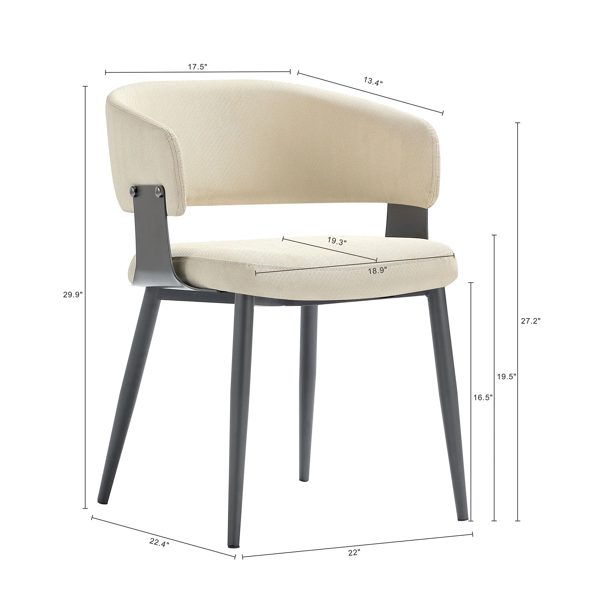 Luce Dining Chair in Sand (set of 2) - Image 3