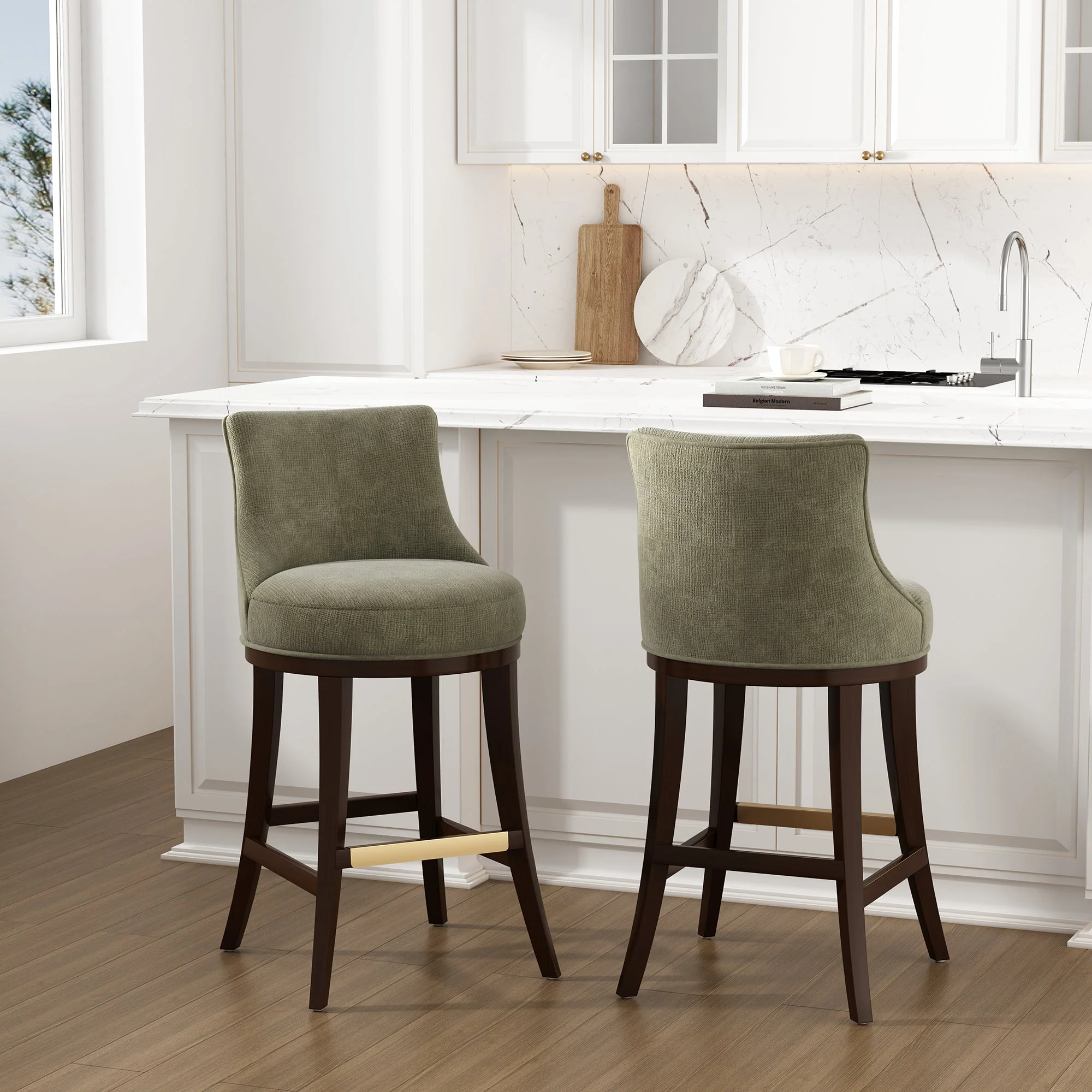 Lucia Barstool in Leaf Green (set of 2) - Image 2