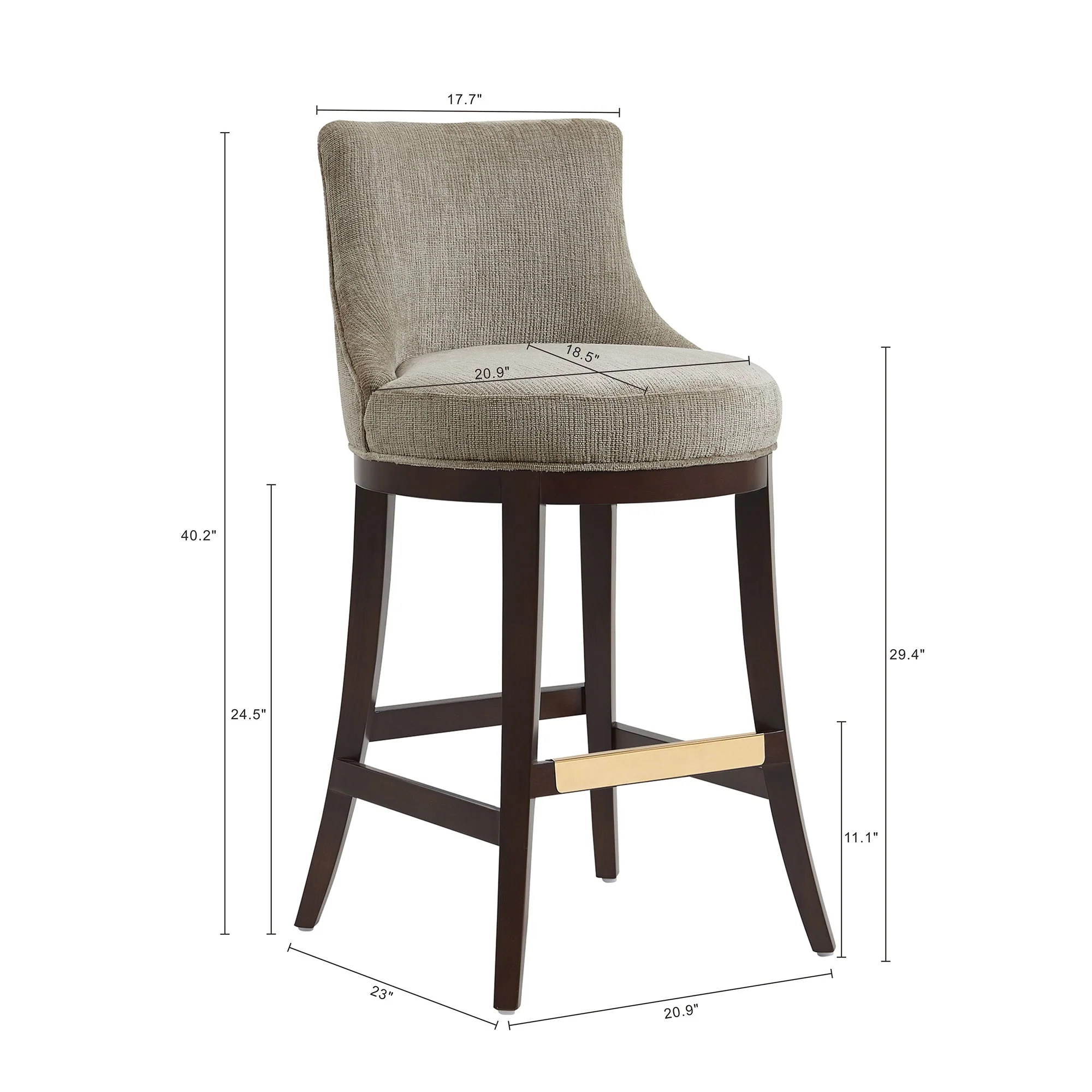 Lucia Barstool in Taupe (set of 3) - Image 3