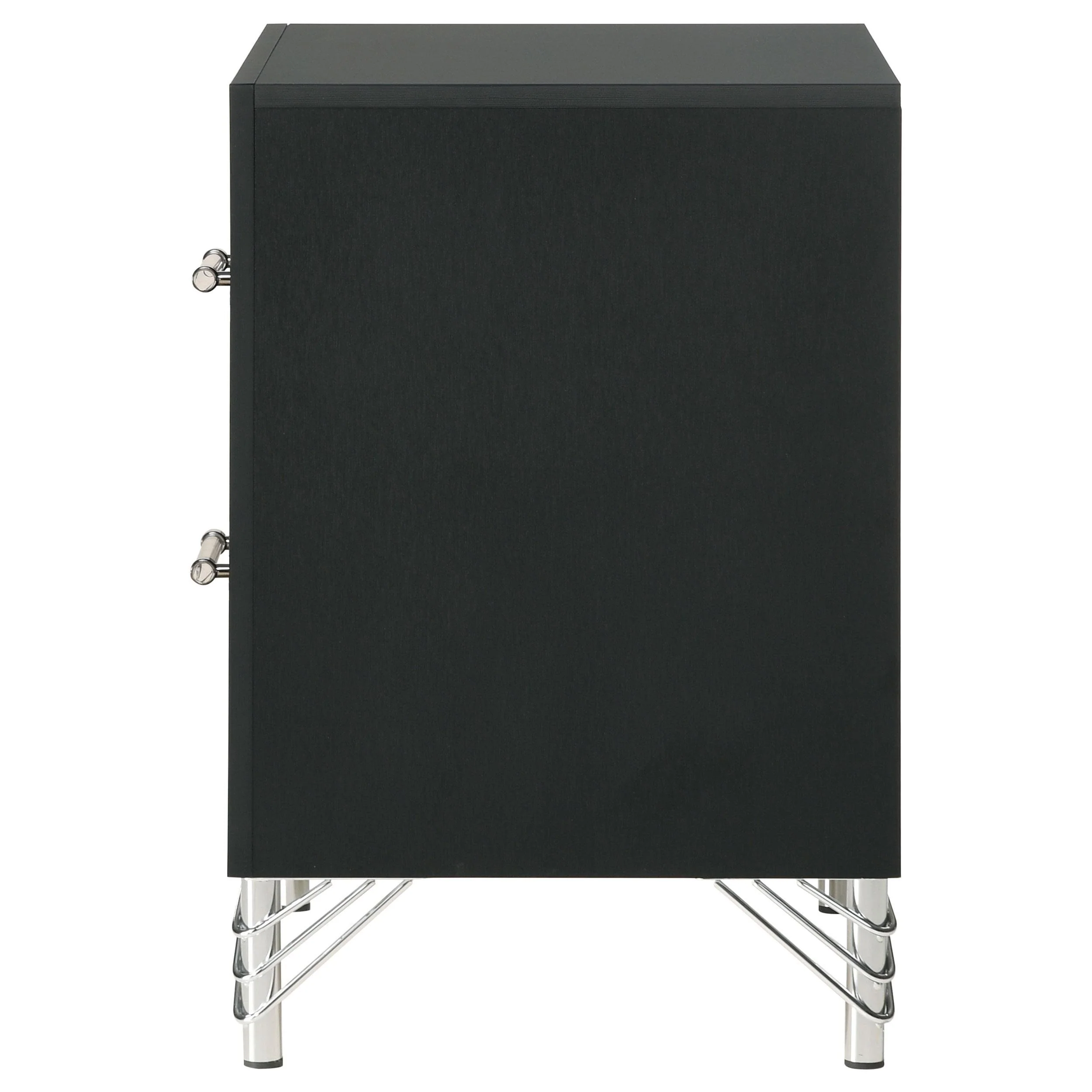 Lucia Black 2-drawer Nightstand Bedside Table - Image 5