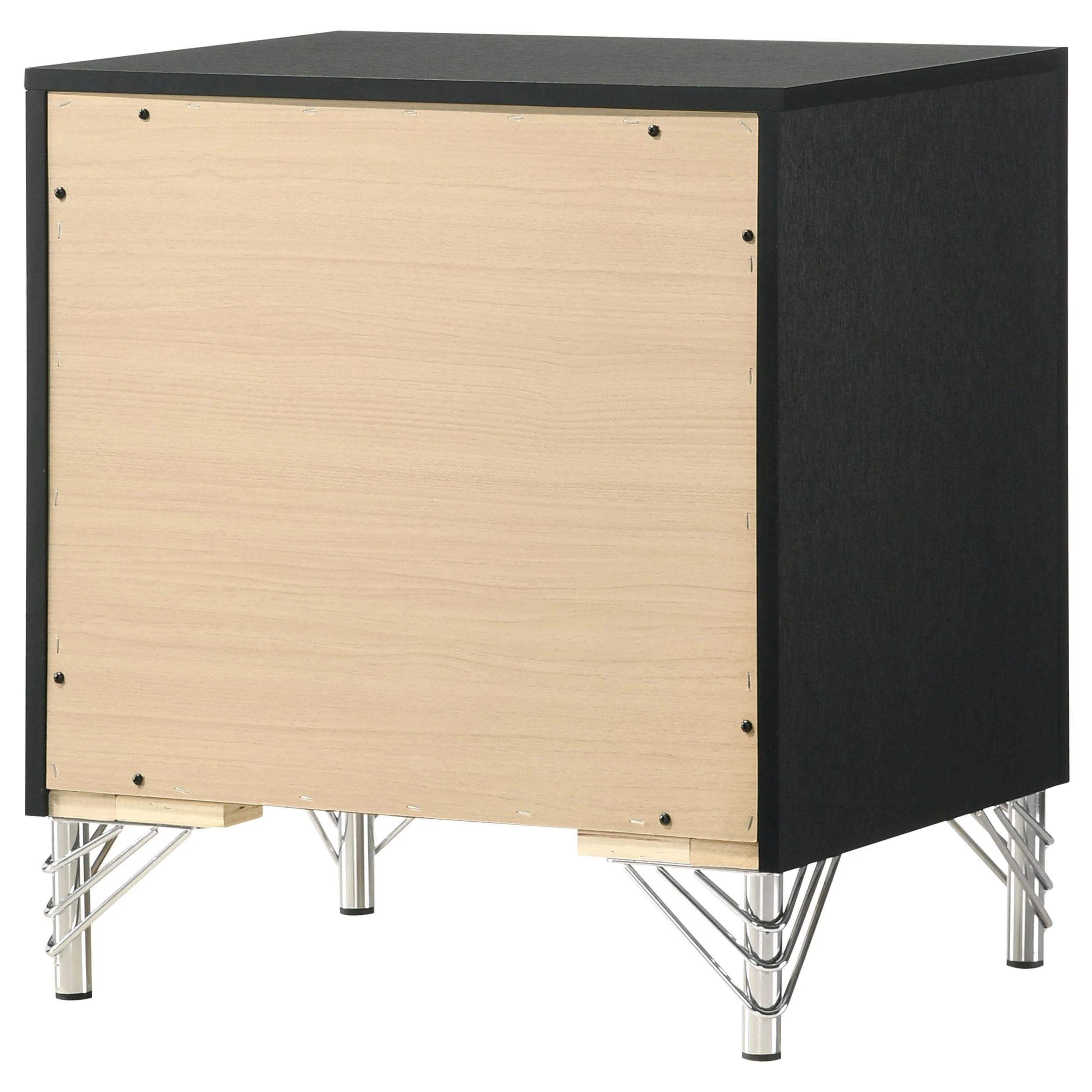 Lucia Black 2-drawer Nightstand Bedside Table - Image 8