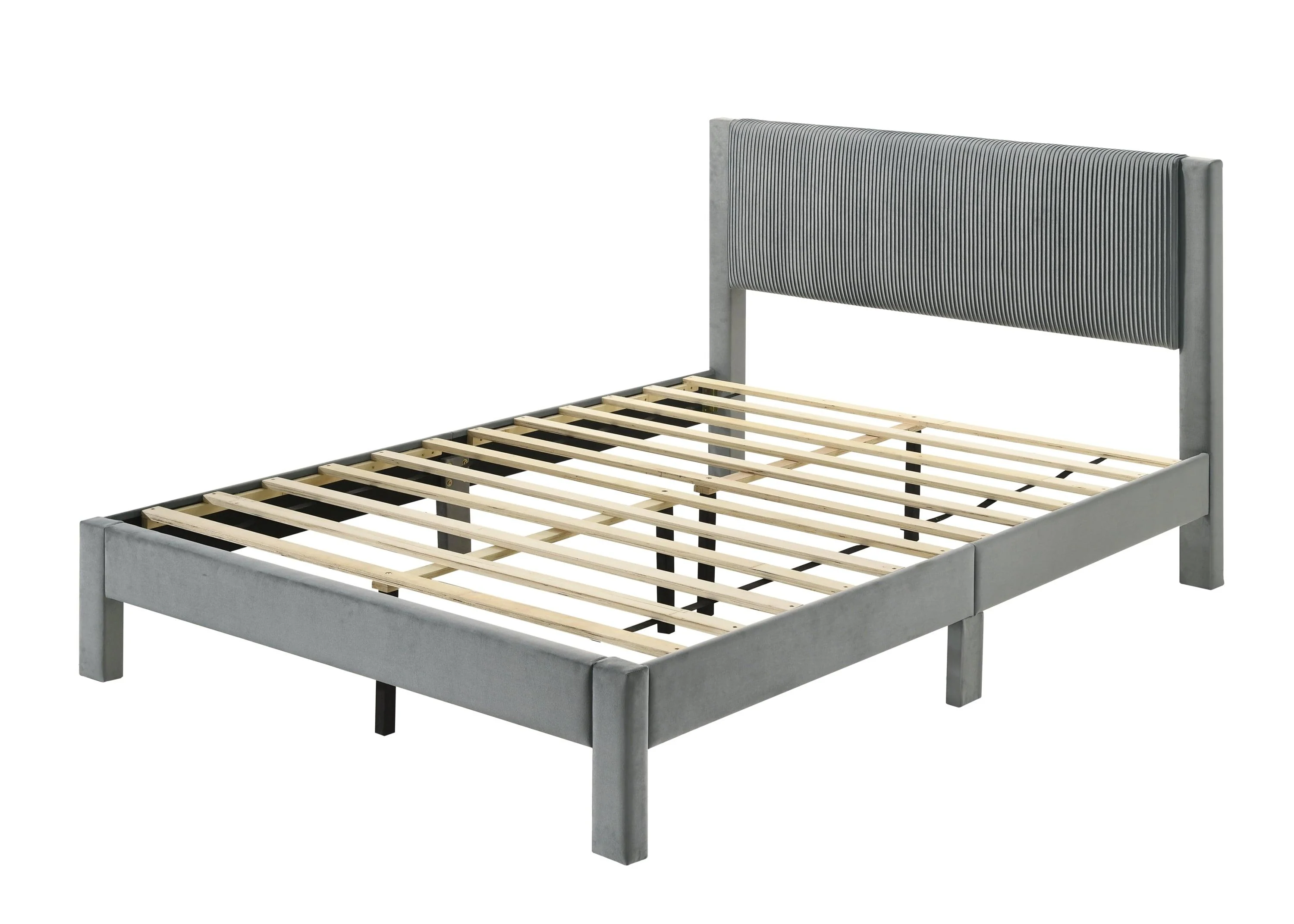 Lucia Light Gray Queen Platform Bed - Image 4