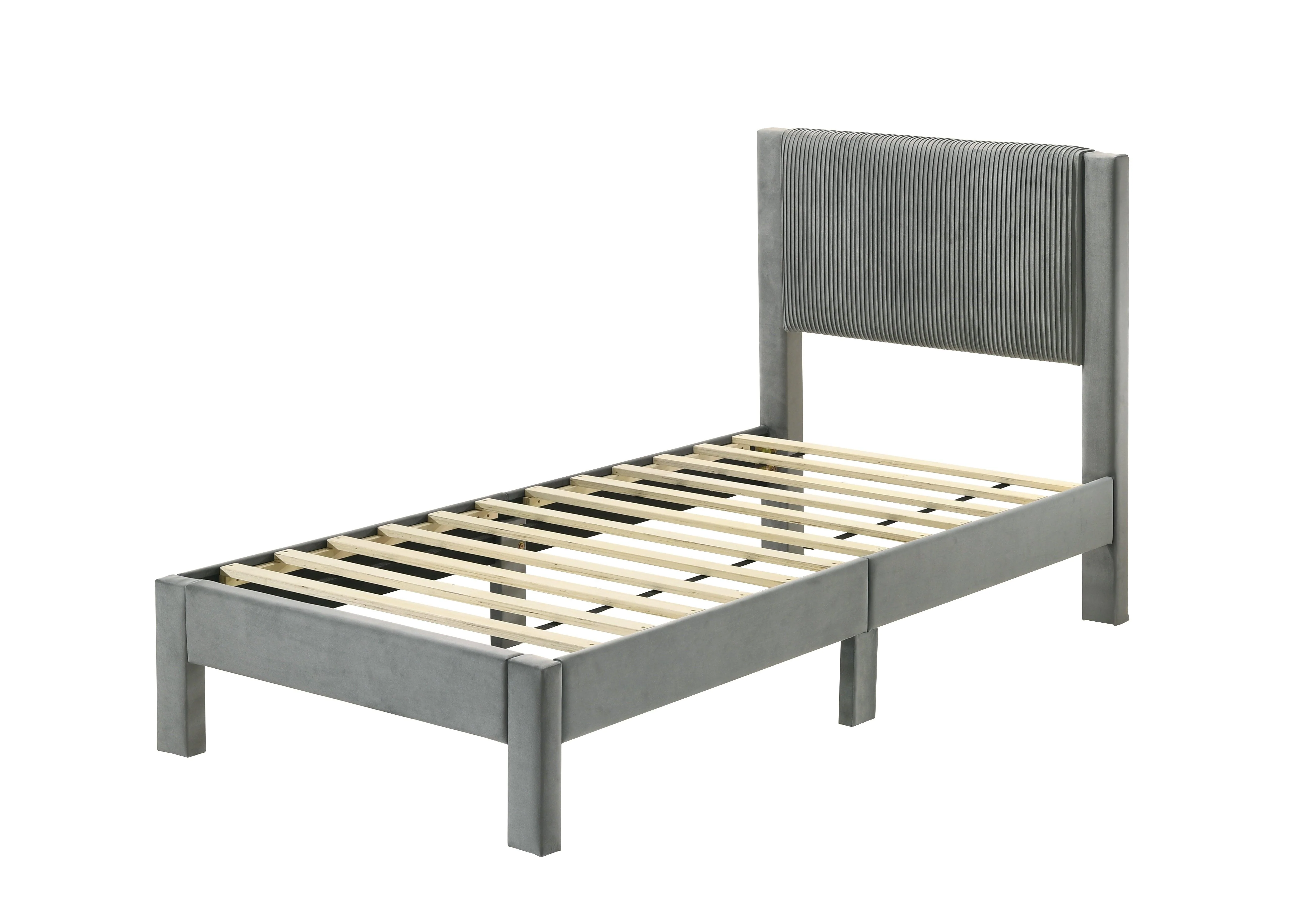 Lucia Light Gray Twin Platform Bed - Image 2