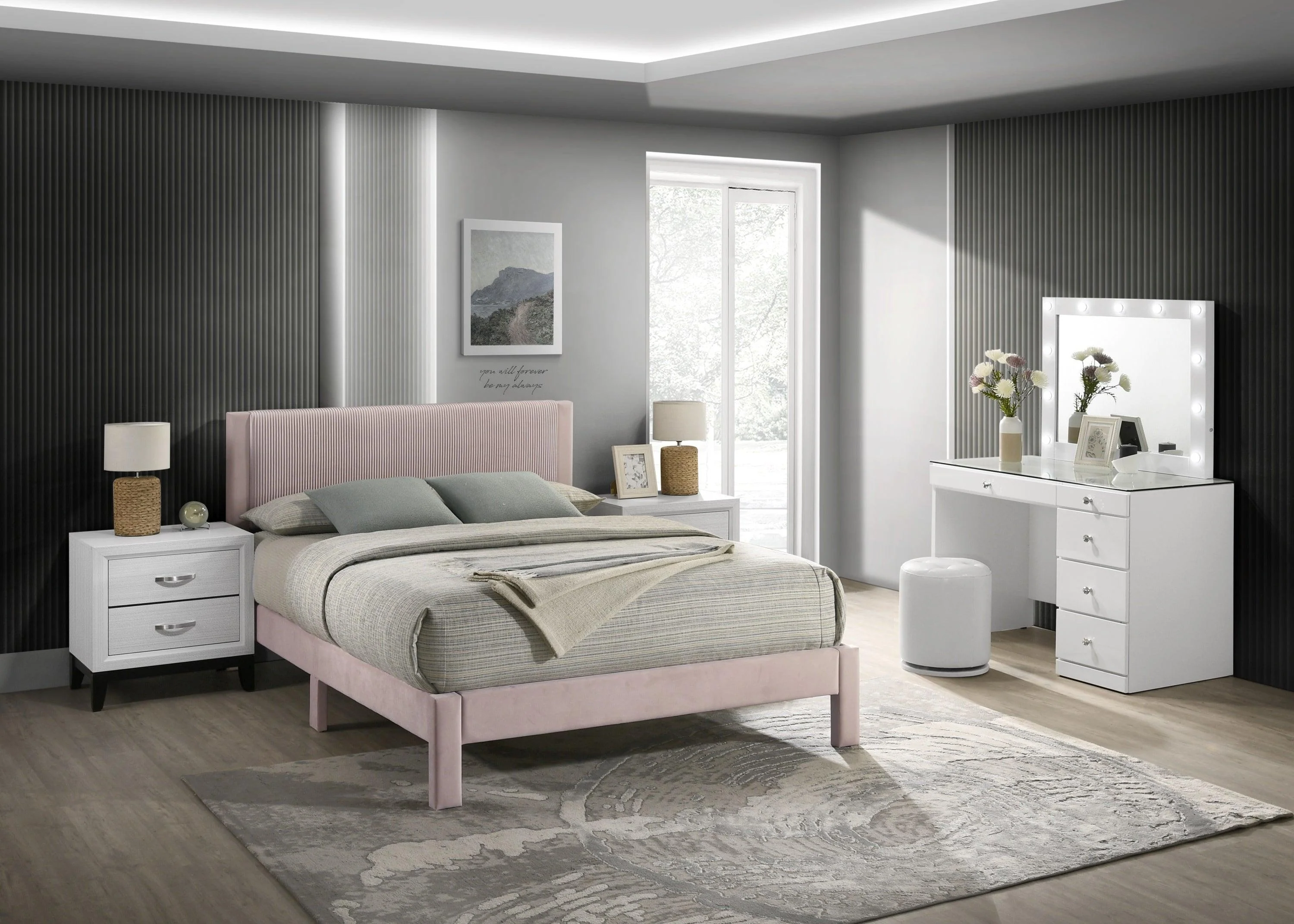 Lucia Pink Twin Platform Bed - Image 2