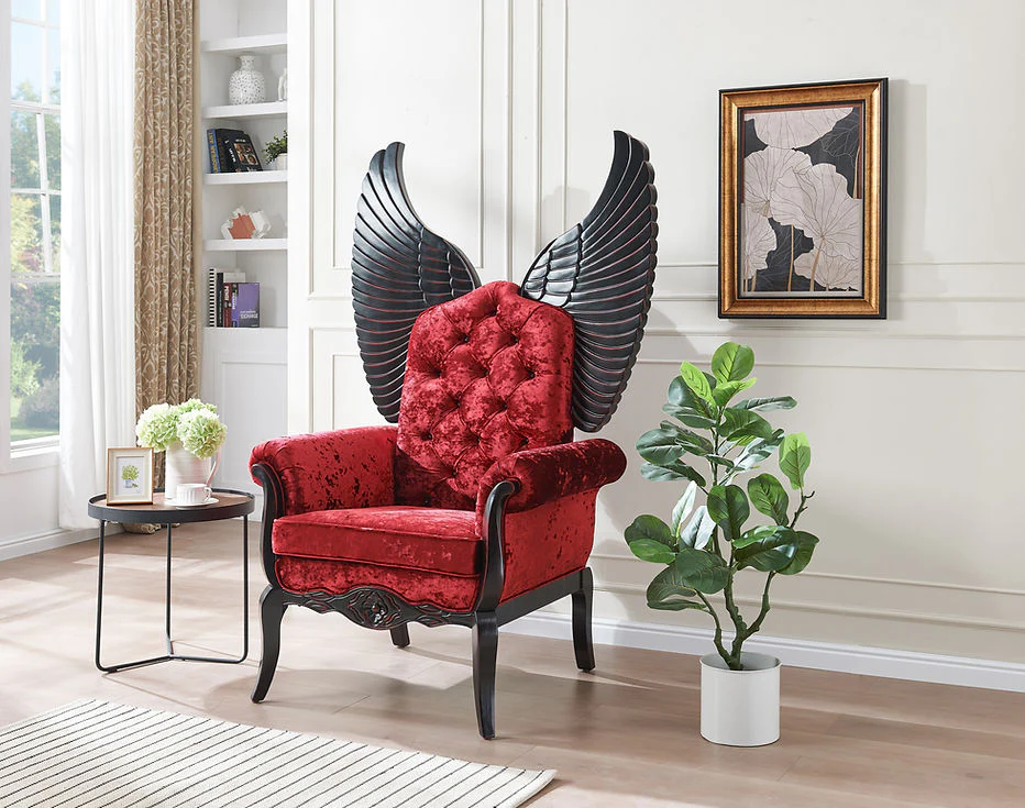 Lucifur 64" Tall Red Chair - Image 3