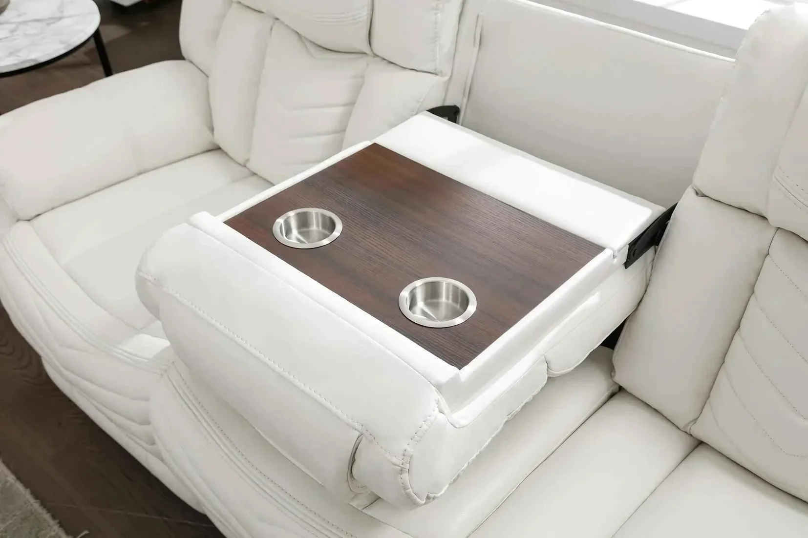 Lucky Charm White Reclining Living Room Set - Image 6