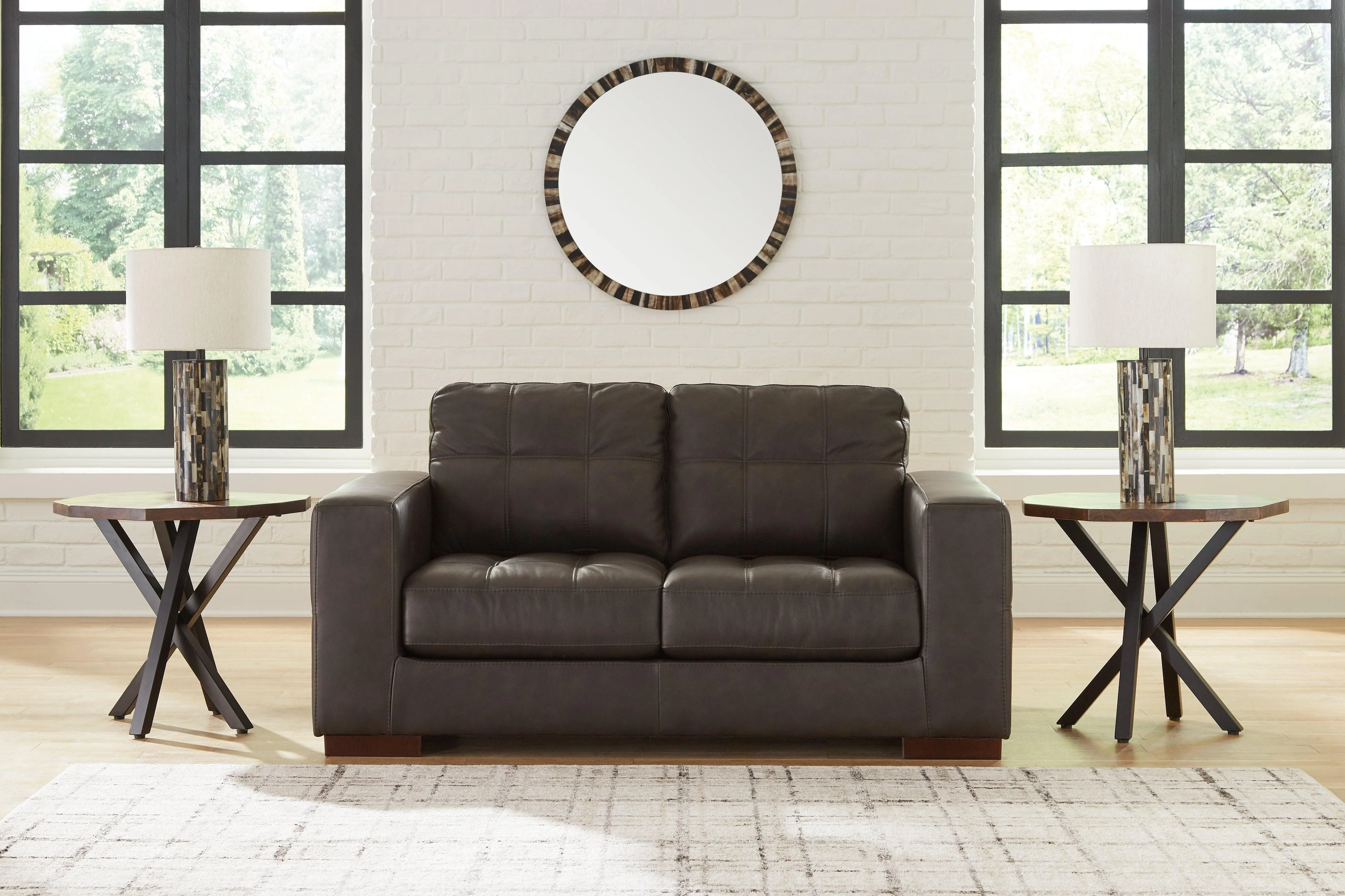 Luigi Thunder Leather Loveseat - Image 7