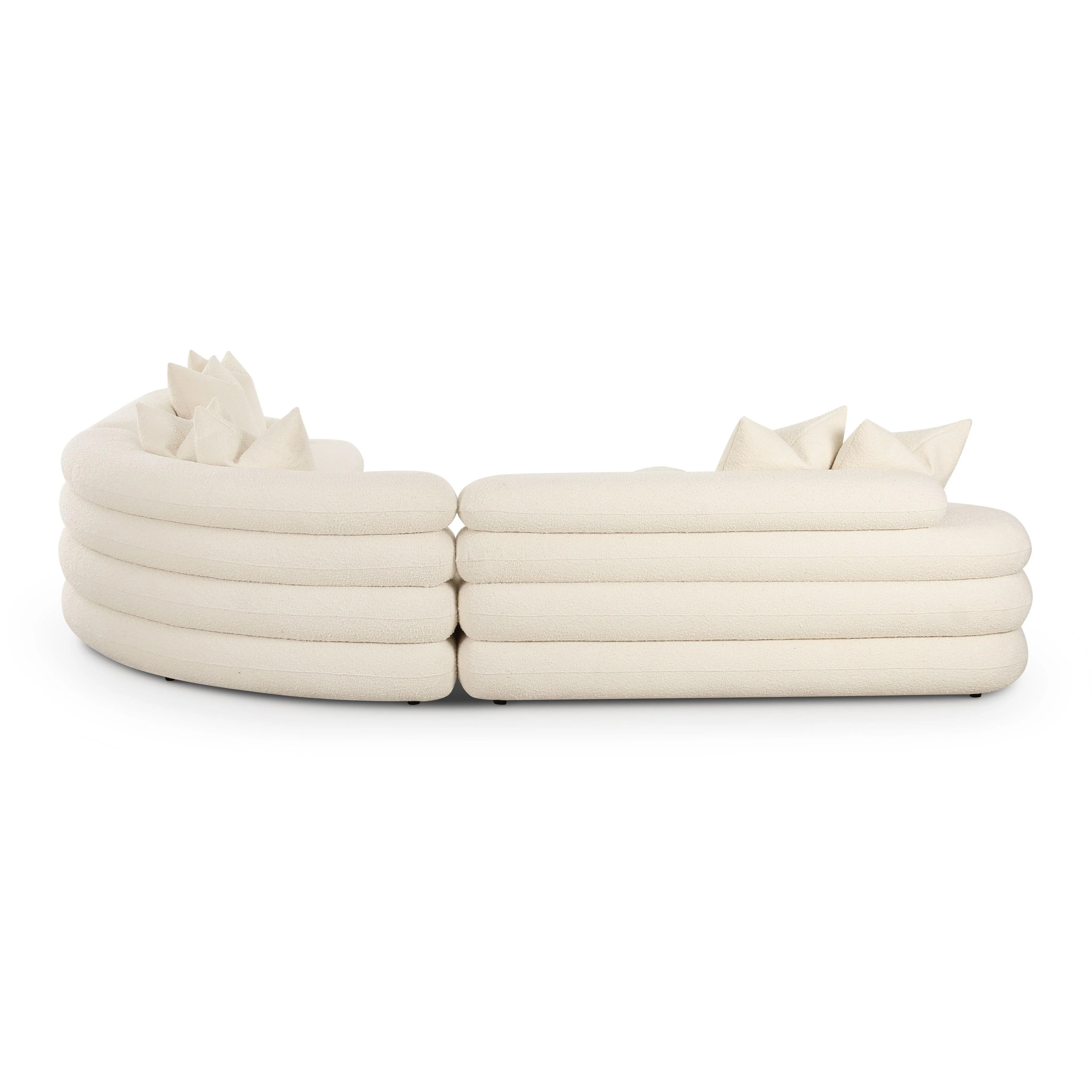 Lulu Cream Boucle Modular Curved Sectional - Image 3