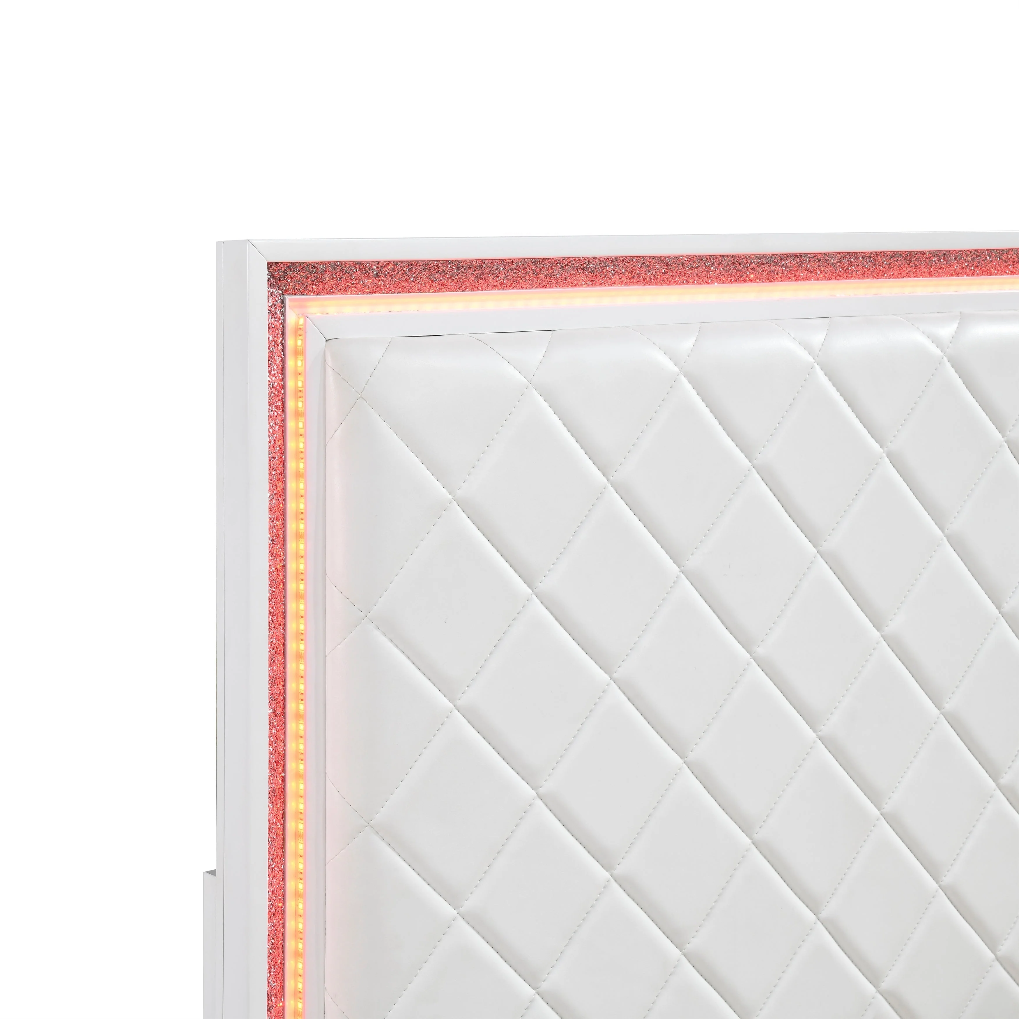 Lumin Pearl White LED Panel Bedroom Set - Image 6