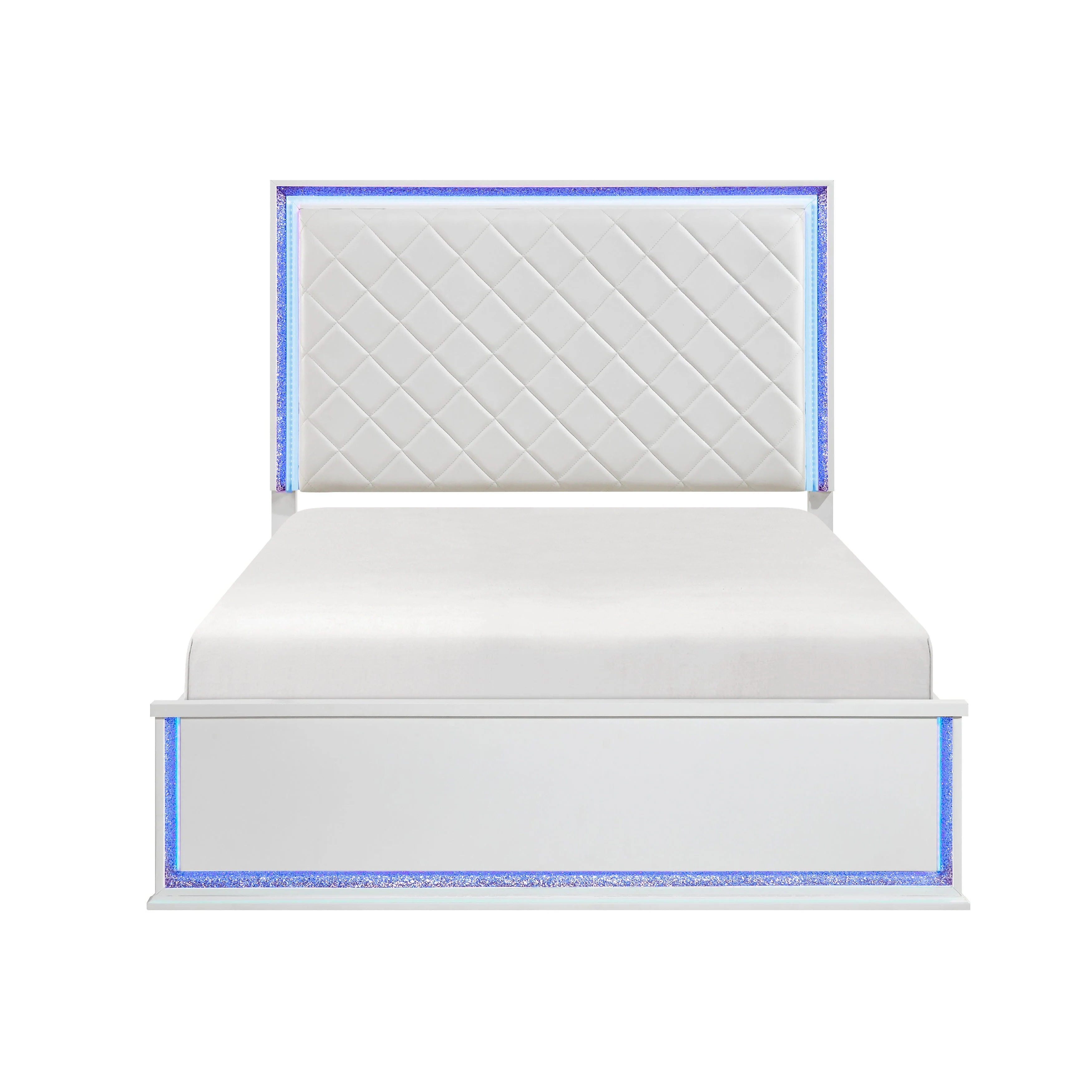 Lumin Pearl White LED Panel California King Bed - Image 3