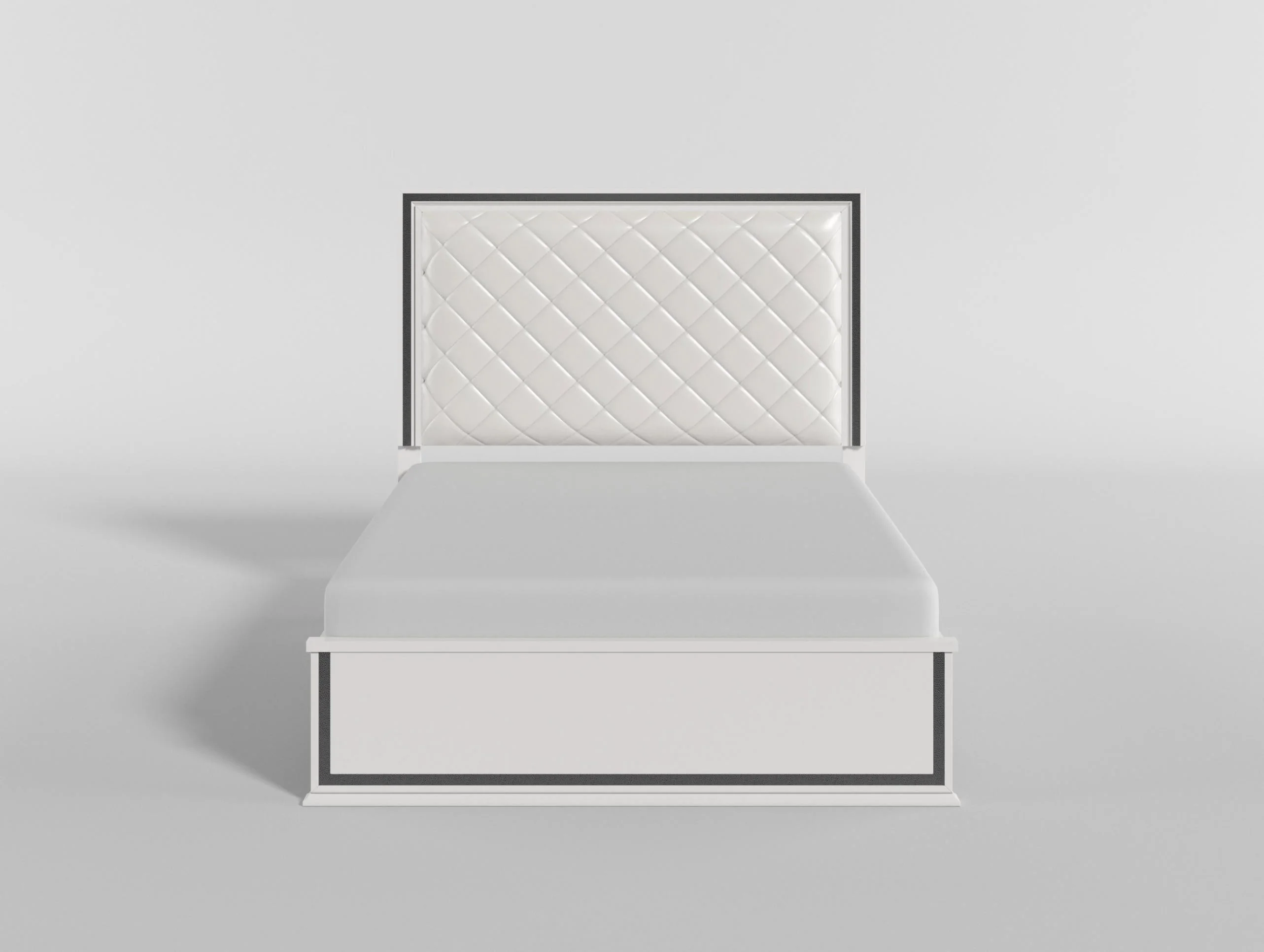 Lumin Pearl White LED Panel King Bed - Image 3