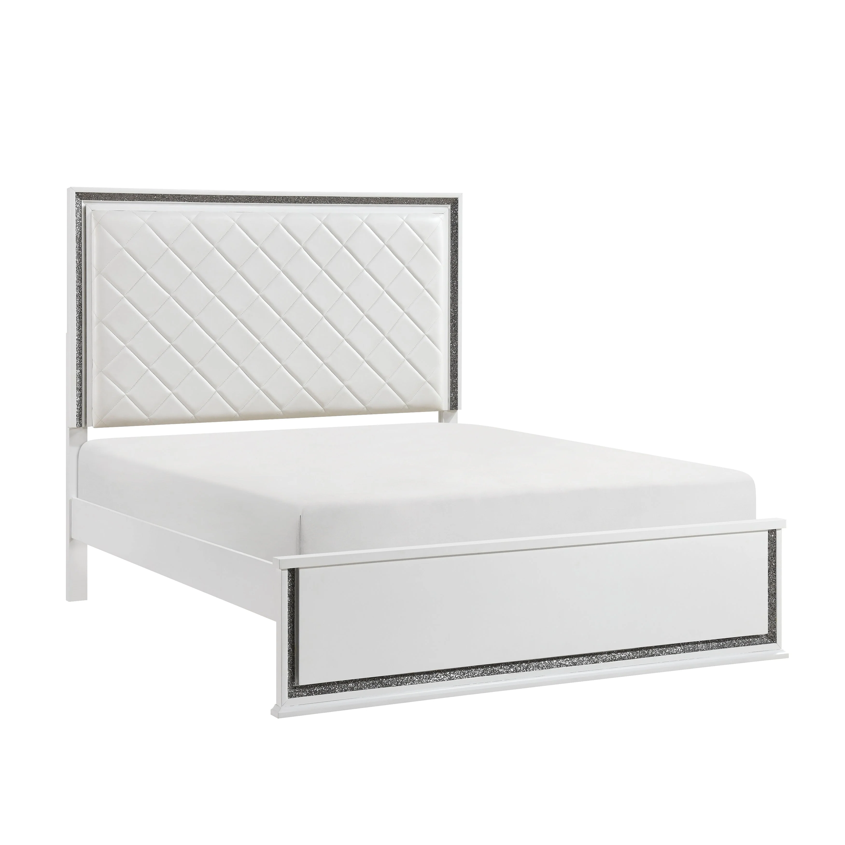 Lumin Pearl White LED Panel King Bed - Image 4