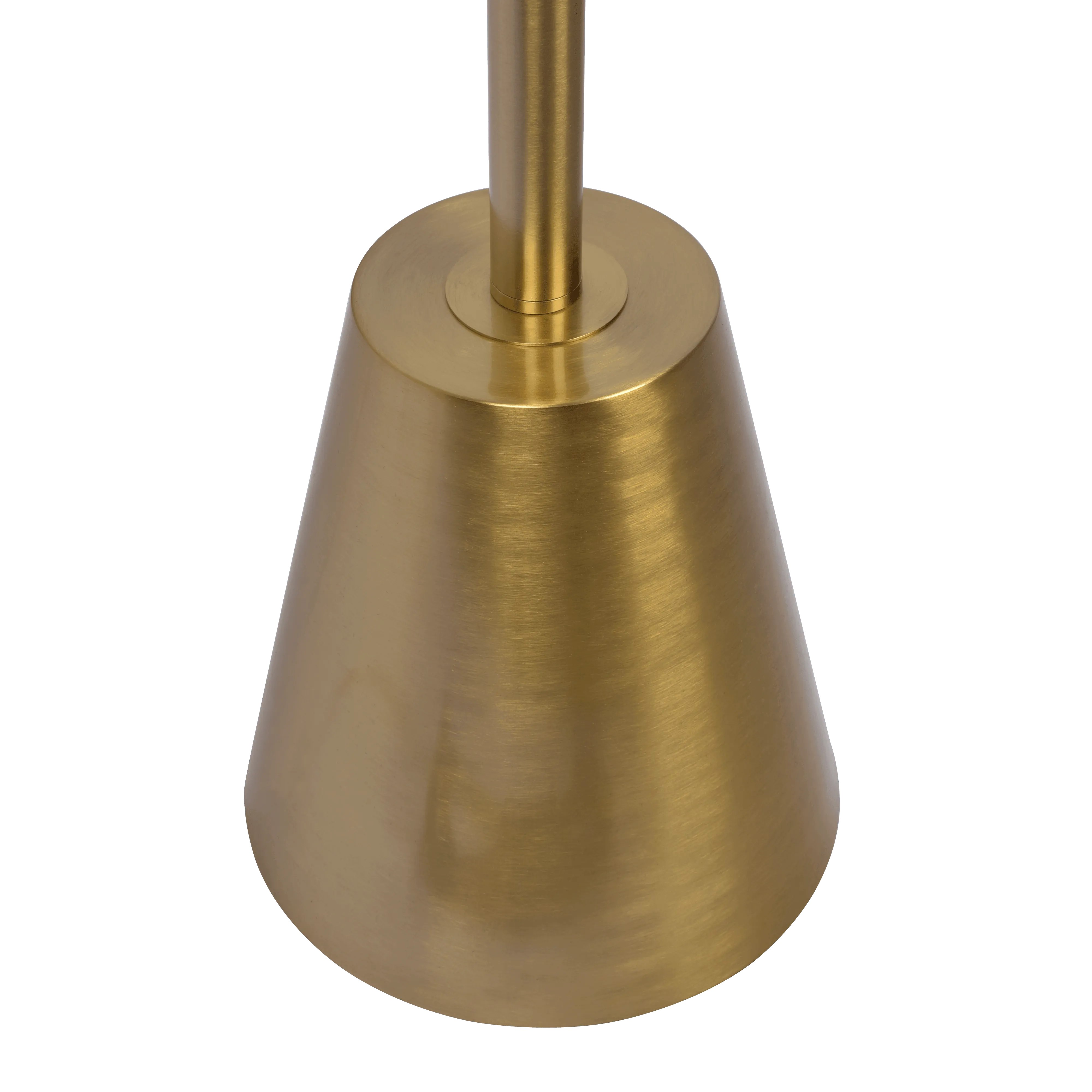 Lumina Brassed Gold Floor Lamp with Rotary Switch Triple Spots Metal Cone Base - Image 5