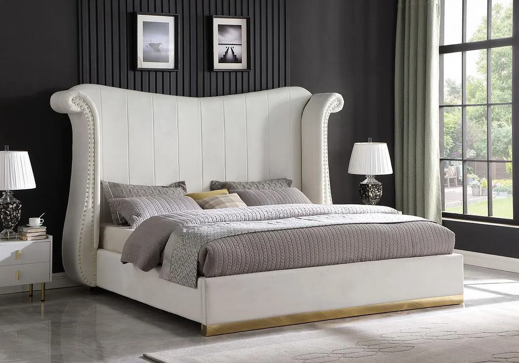 Luna Cream 66"H Queen Platform Bed