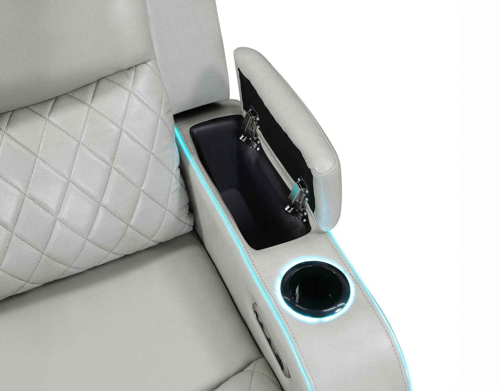 Luna Home Cinema Power Recliner, Ice Vegan Leather - Image 13