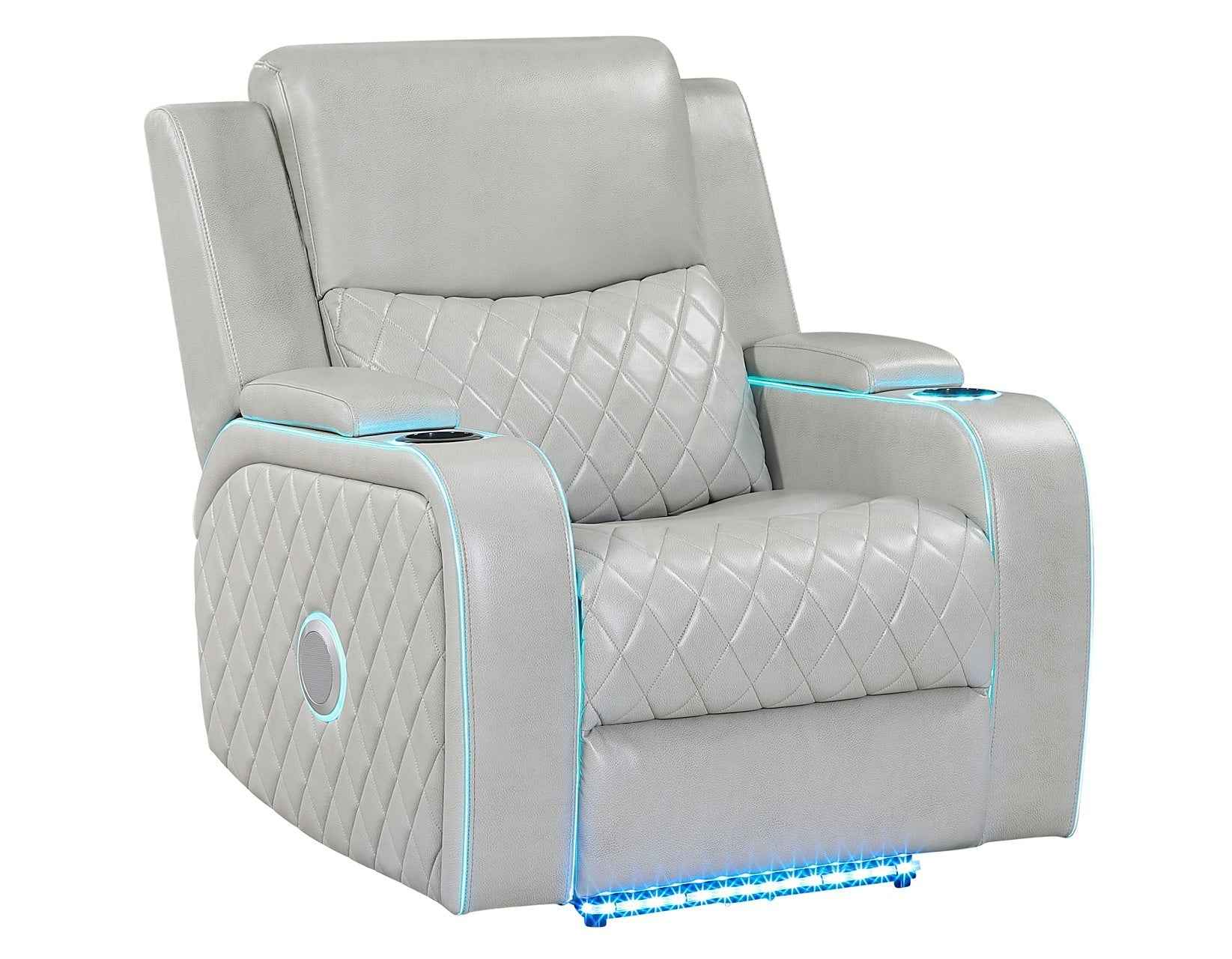 Luna Home Cinema Power Recliner, Ice Vegan Leather - Image 5