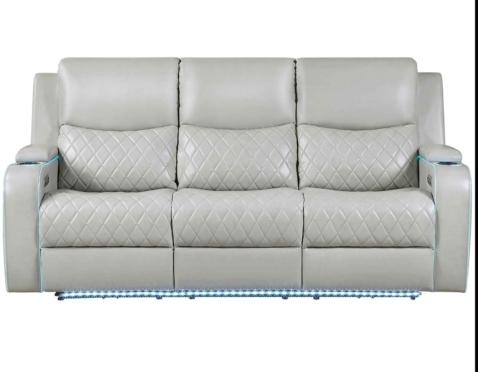 Luna Home Cinema Power Reclining Sofa, Ice Vegan Leather - Image 4