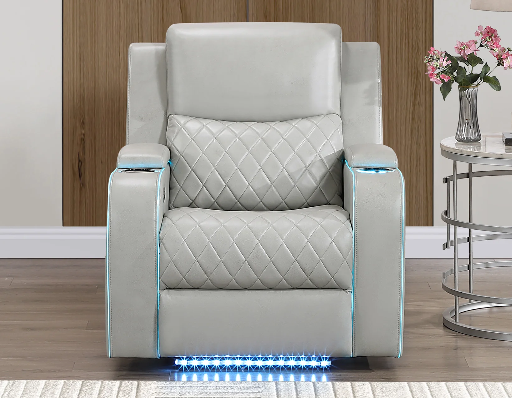 Luna Ice Vegan Leather 3-Piece Home Cinema Power Reclining Set - Image 11