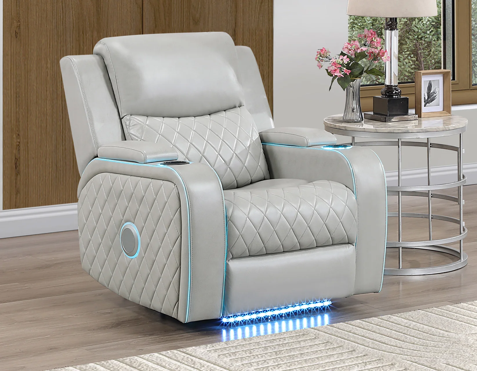 Luna Ice Vegan Leather 3-Piece Home Cinema Power Reclining Set - Image 12