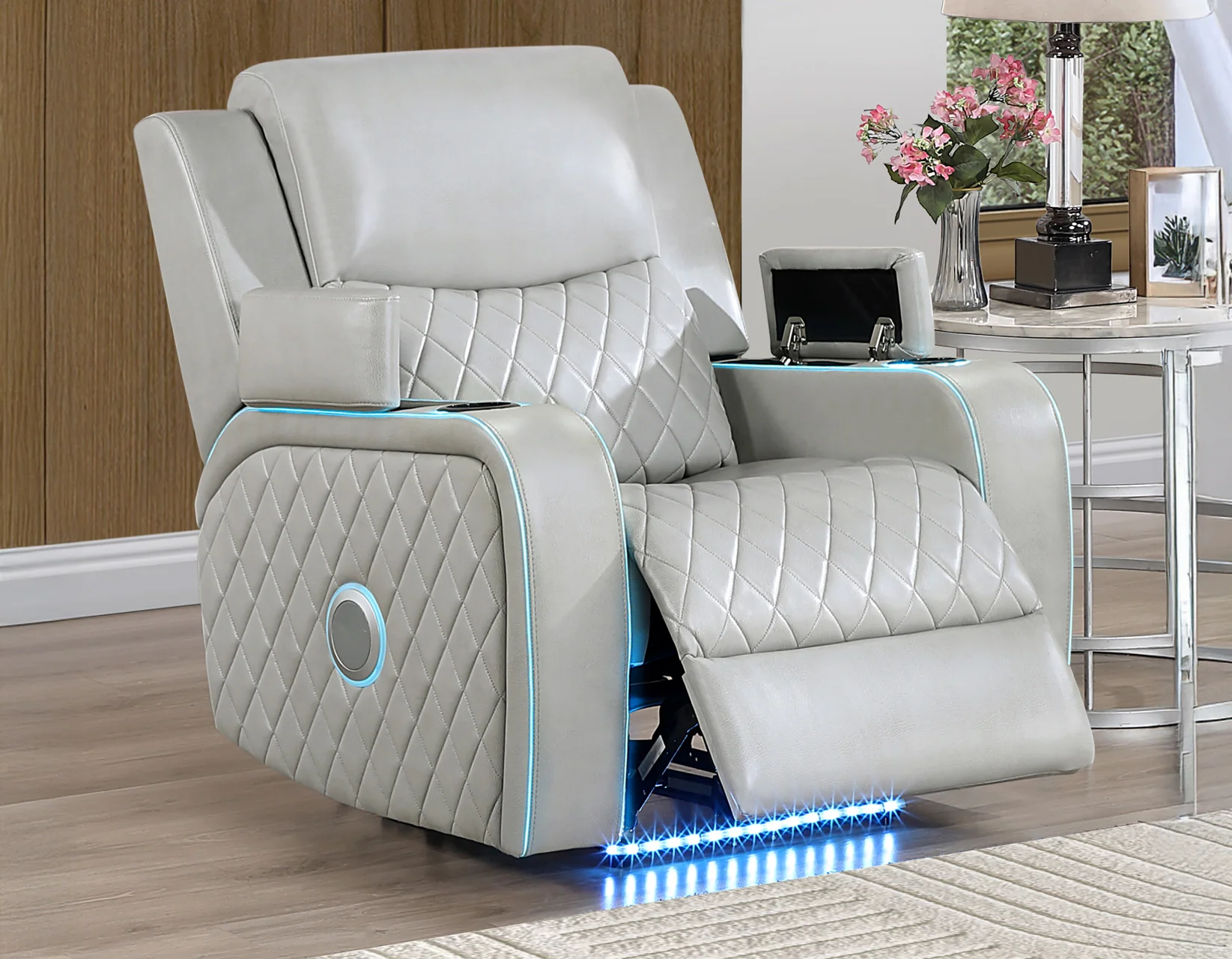 Luna Ice Vegan Leather 3-Piece Home Cinema Power Reclining Set - Image 13