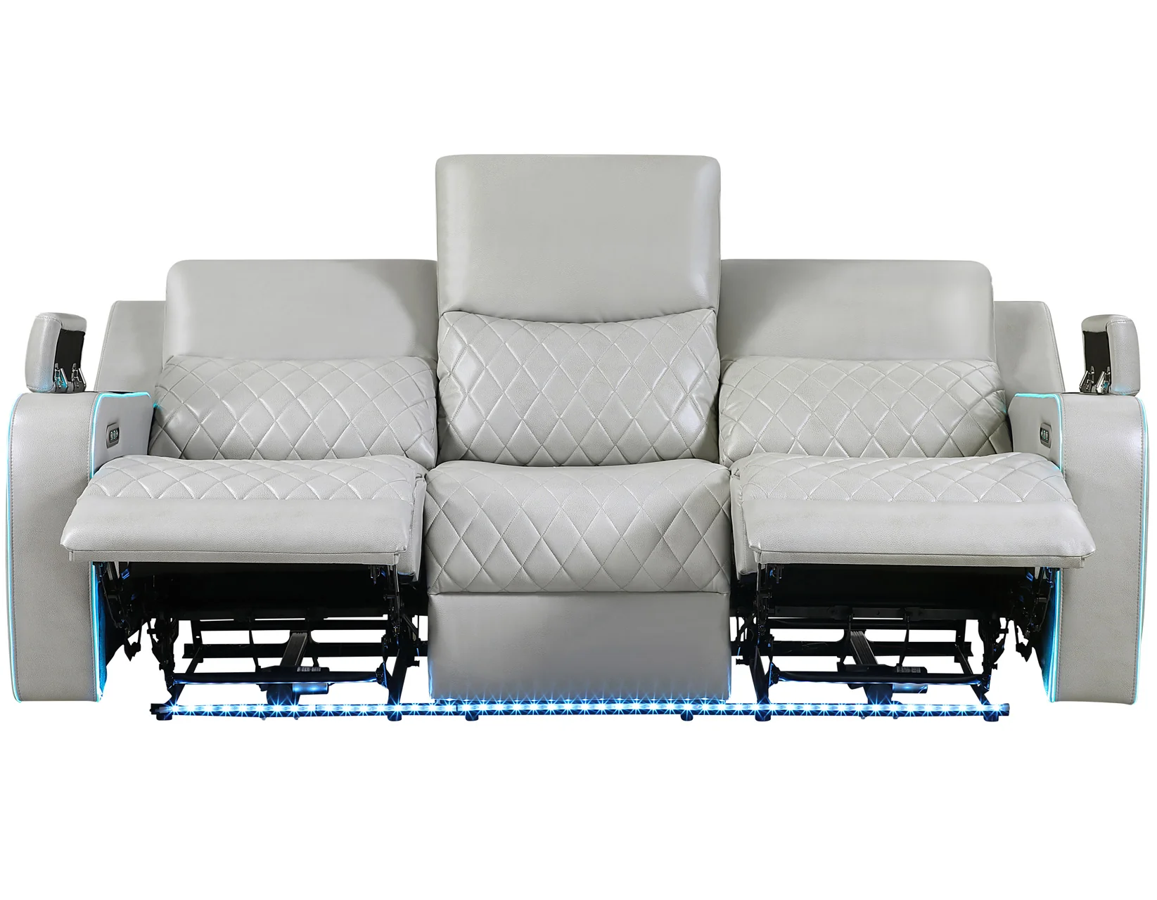 Luna Ice Vegan Leather 3-Piece Home Cinema Power Reclining Set - Image 14