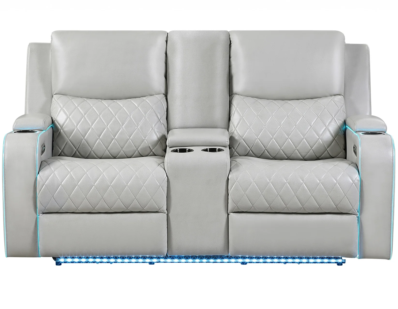 Luna Ice Vegan Leather 3-Piece Home Cinema Power Reclining Set - Image 19