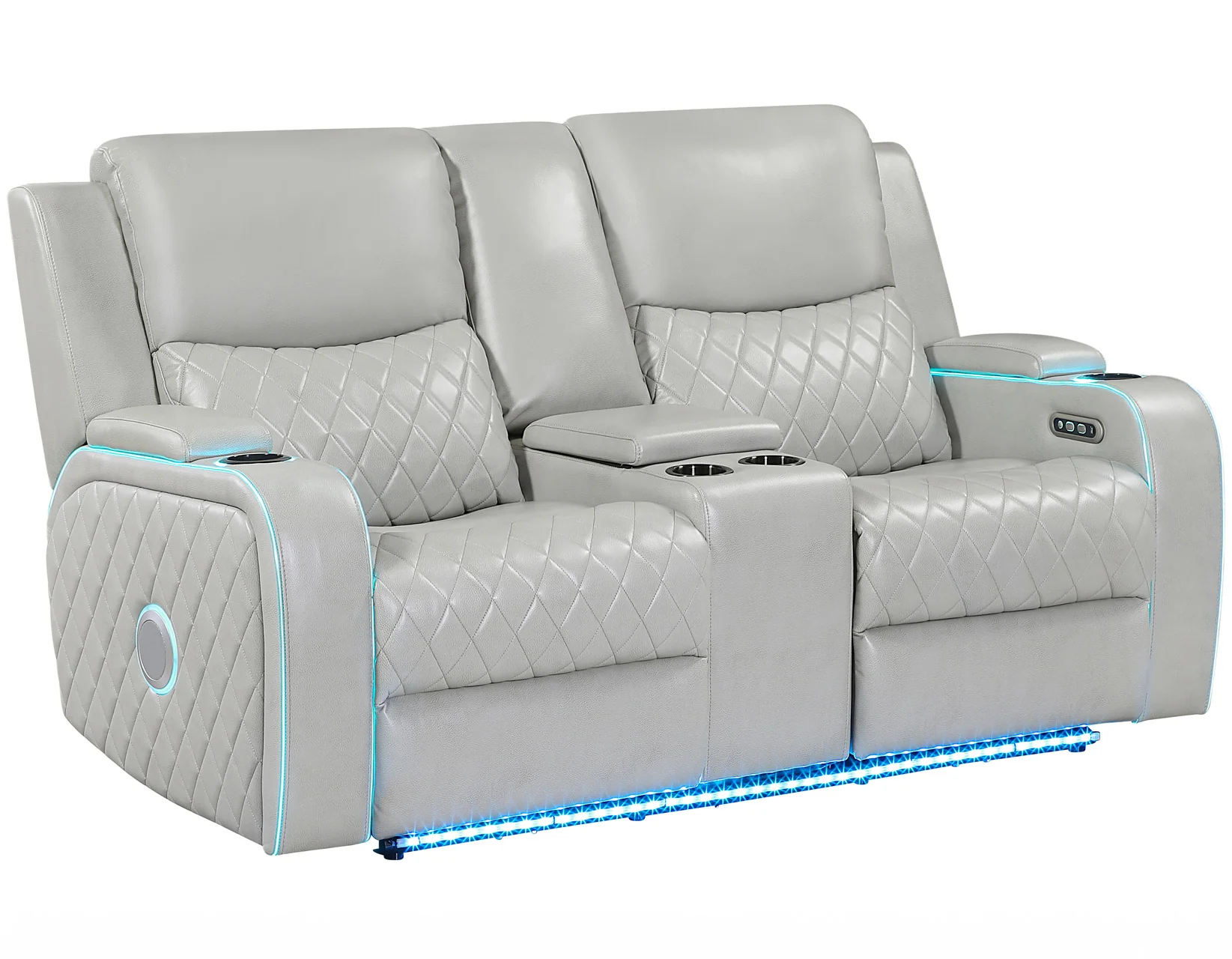 Luna Ice Vegan Leather 3-Piece Home Cinema Power Reclining Set - Image 21