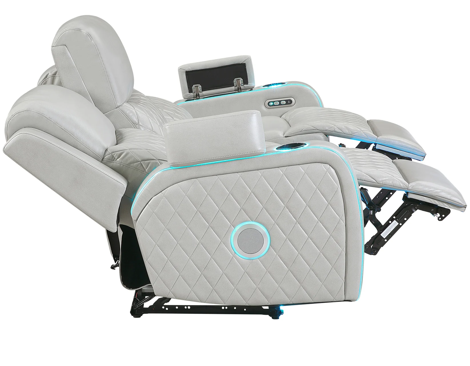 Luna Ice Vegan Leather 3-Piece Home Cinema Power Reclining Set - Image 25