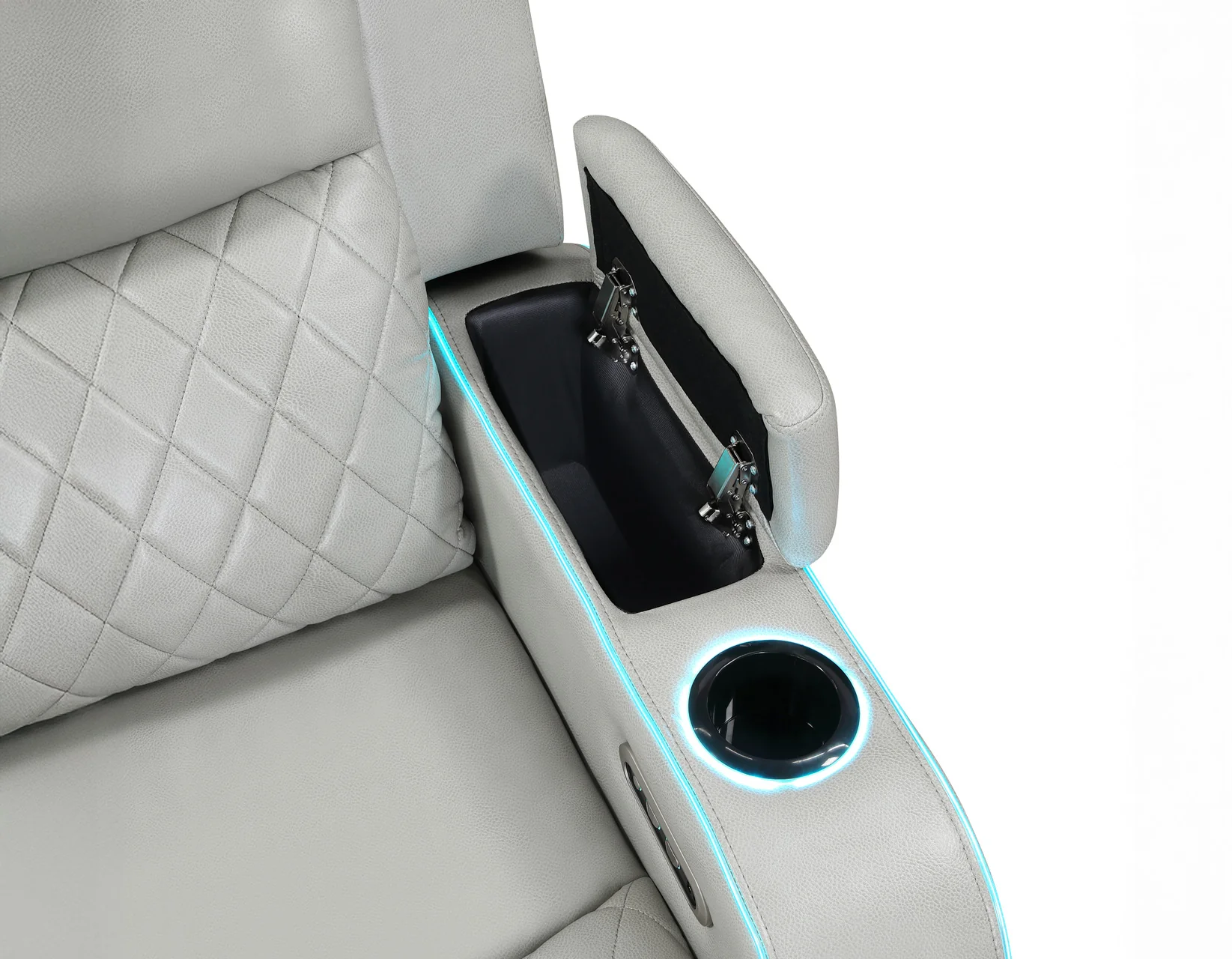 Luna Ice Vegan Leather 3-Piece Home Cinema Power Reclining Set - Image 30