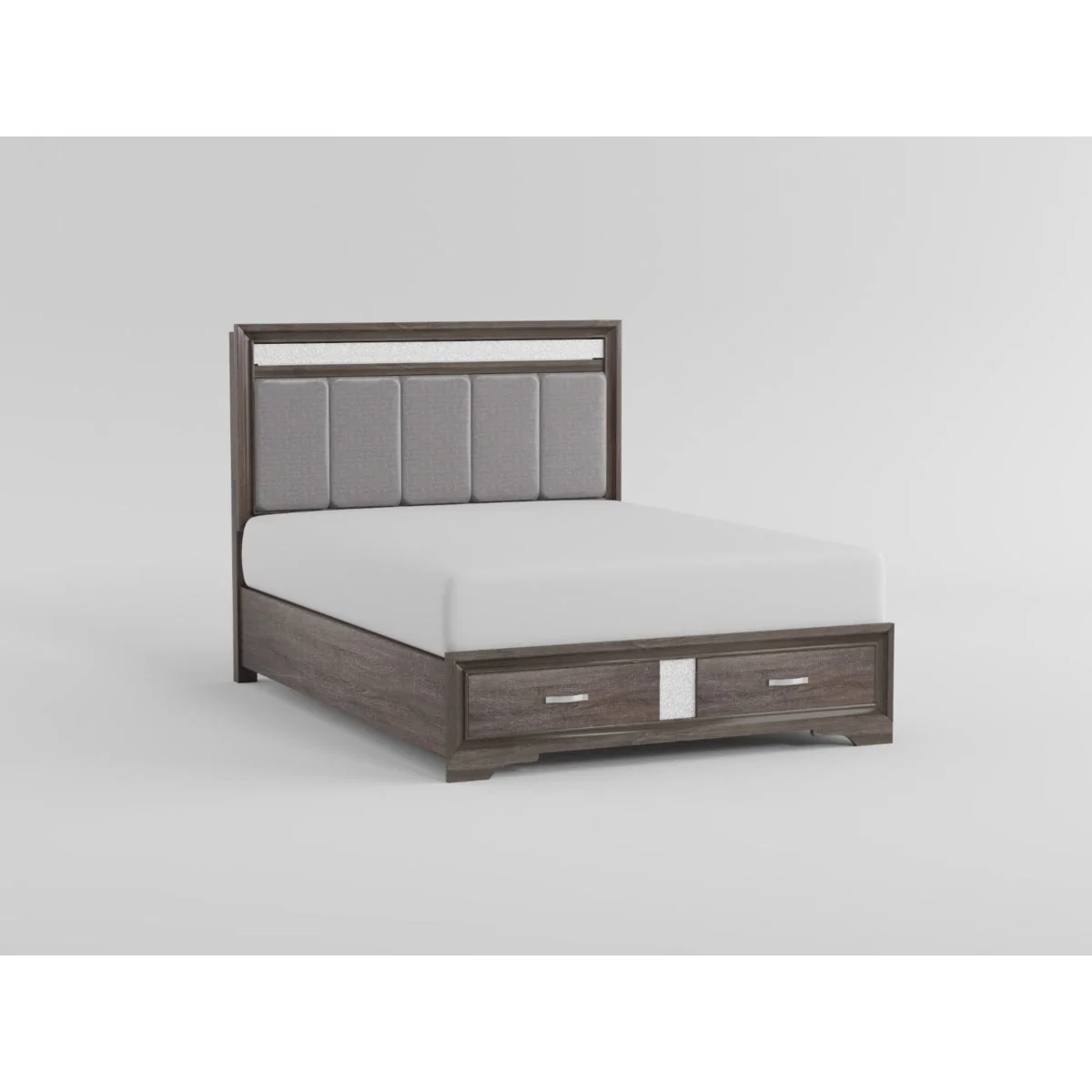 Luster Gray California King Upholstered Storage Platform Bed - Image 8