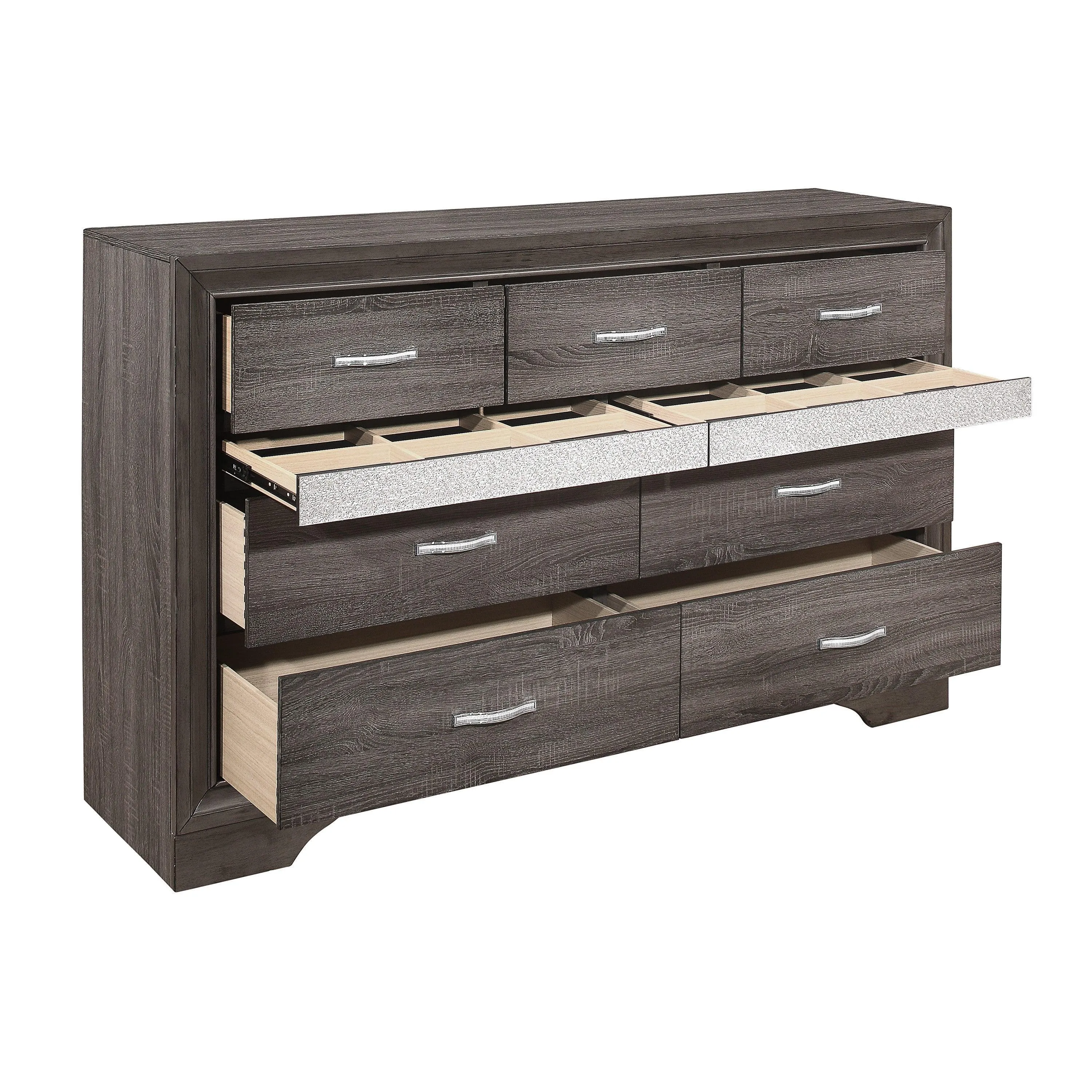 Luster Gray Upholstered Storage Platform Bedroom Set - Image 13