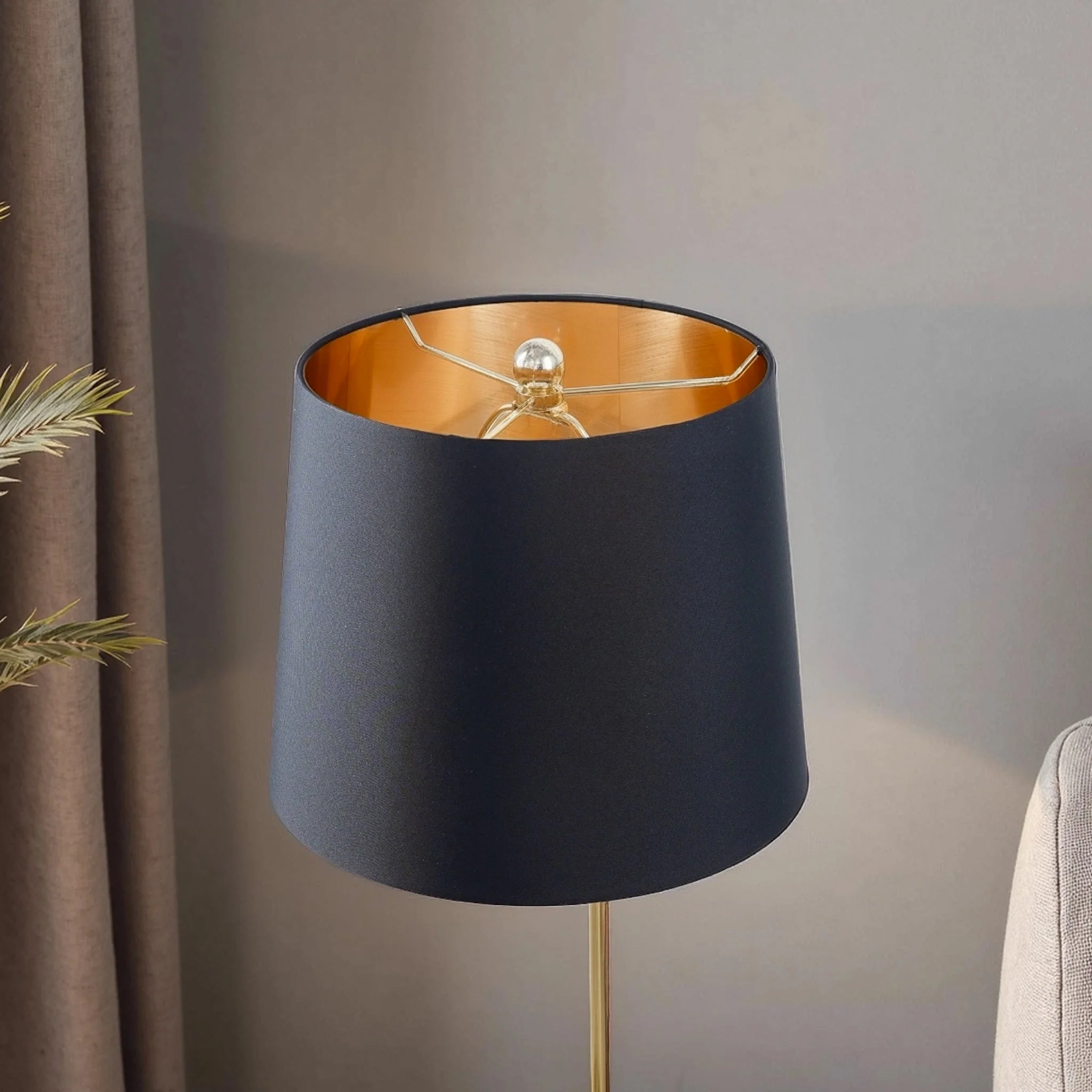 Lustrous Table Lamp - Black outer and Gold inner - Image 2