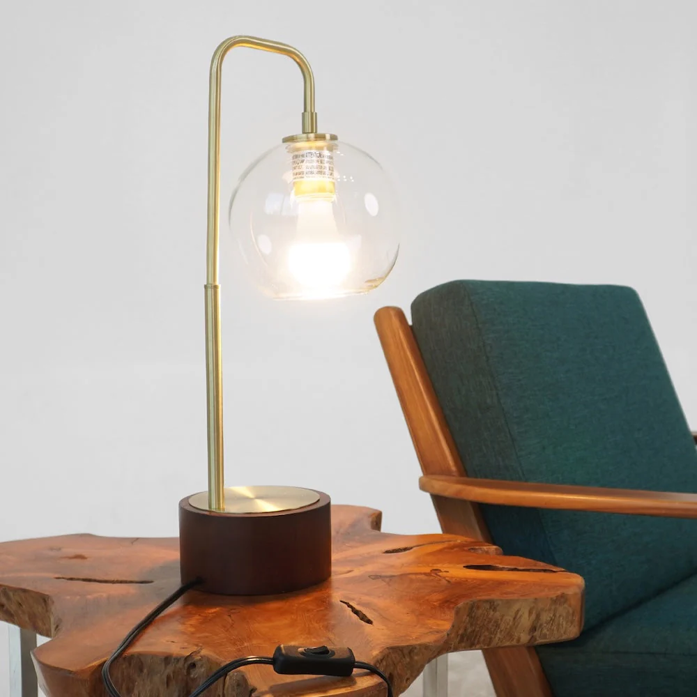 LuxeRay Simple Glass Globe Arched Table Lamp - Image 3