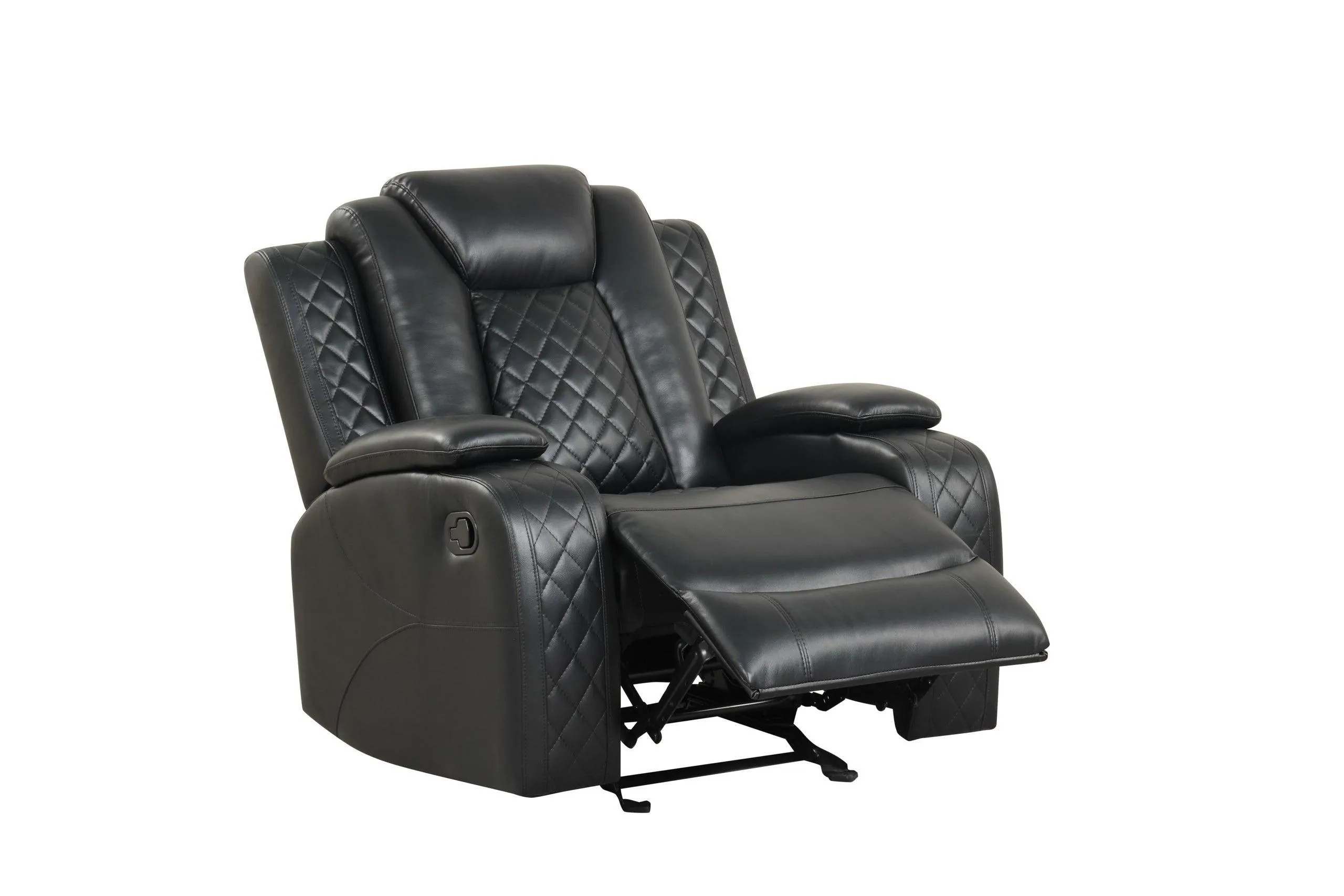 Luz Black 3-Piece Reclining Living Room Set - Image 4
