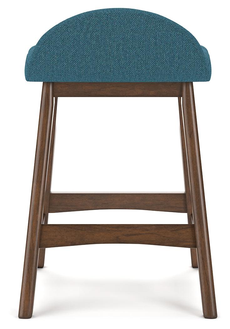 Lyncott Blue/Brown Counter Height Barstool, Set of 2 - Image 6