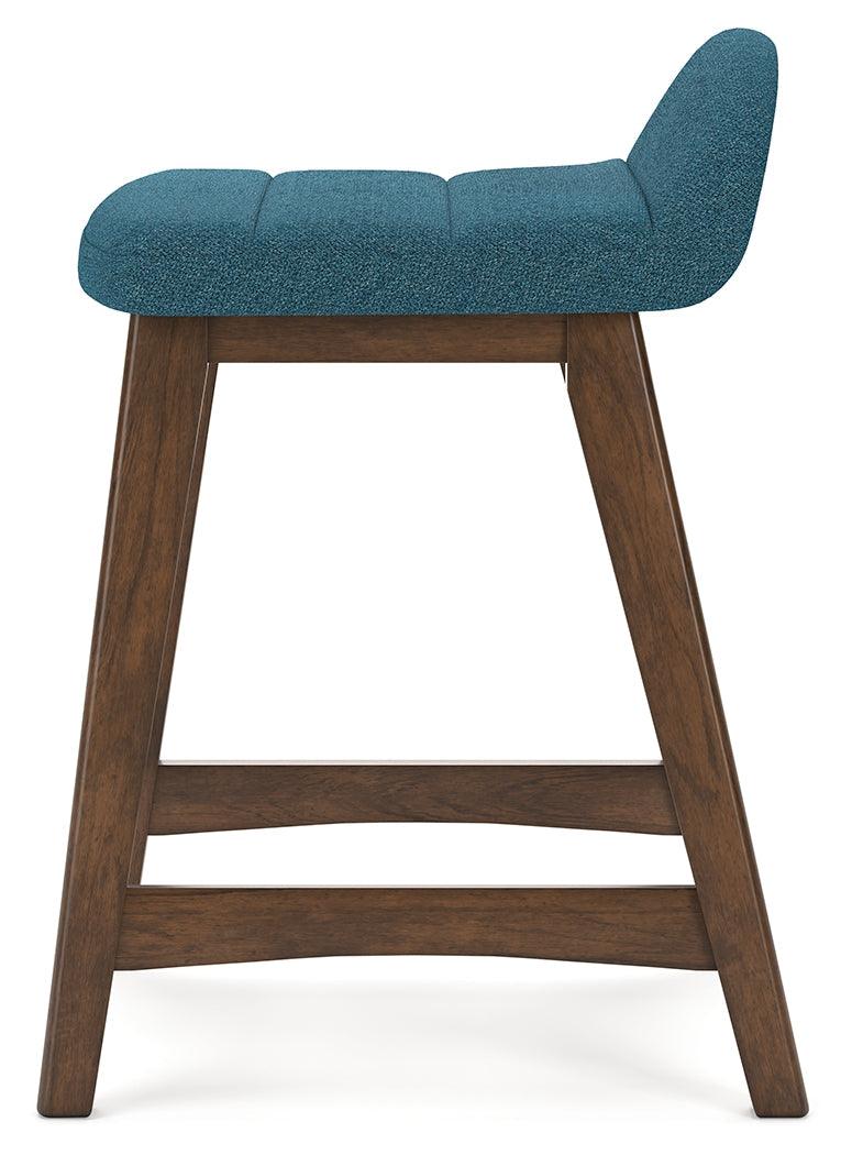 Lyncott Blue/Brown Counter Height Barstool, Set of 2 - Image 8