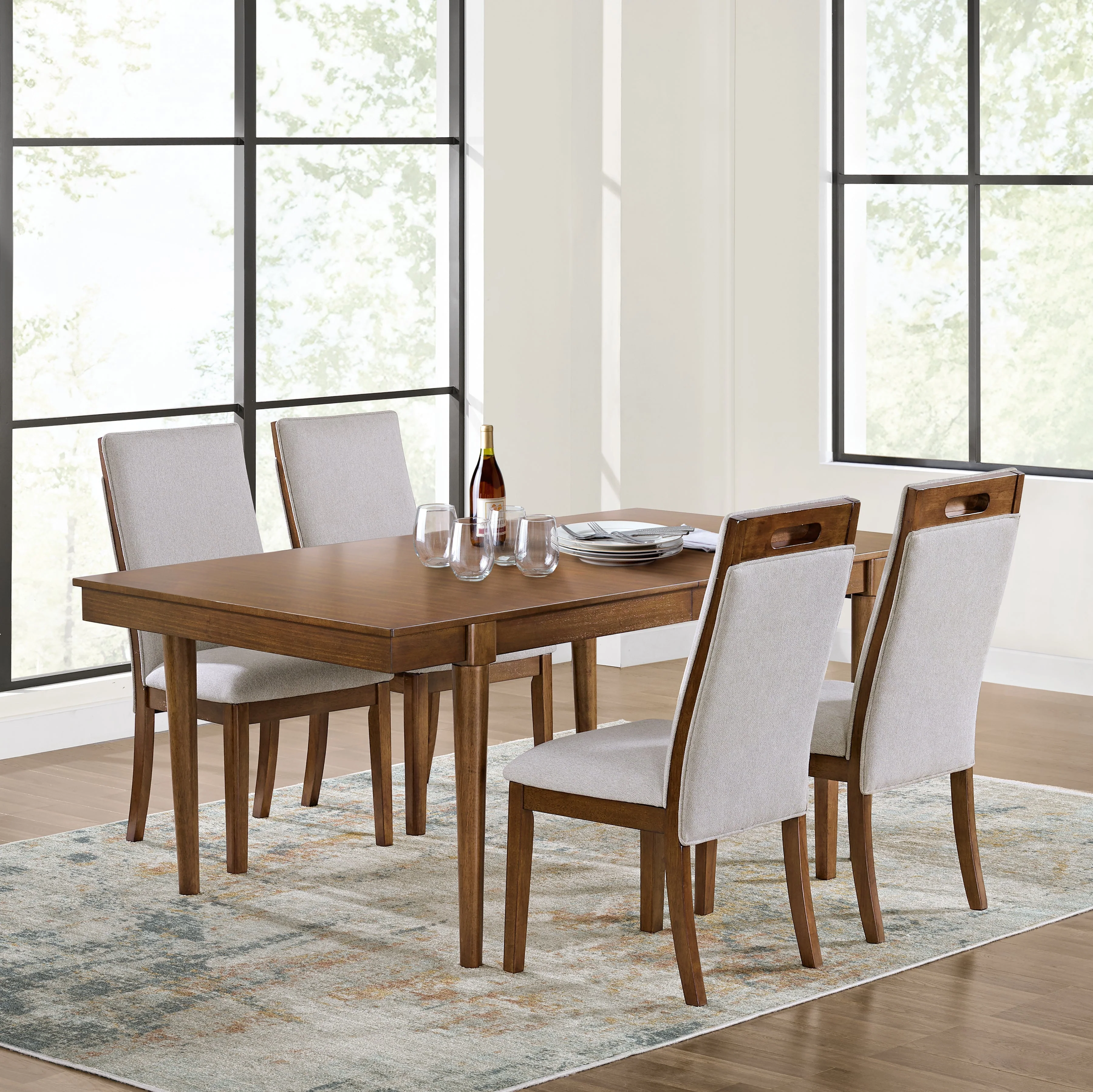 Lyncott Brown Dining Table and 4 Chairs - Image 2