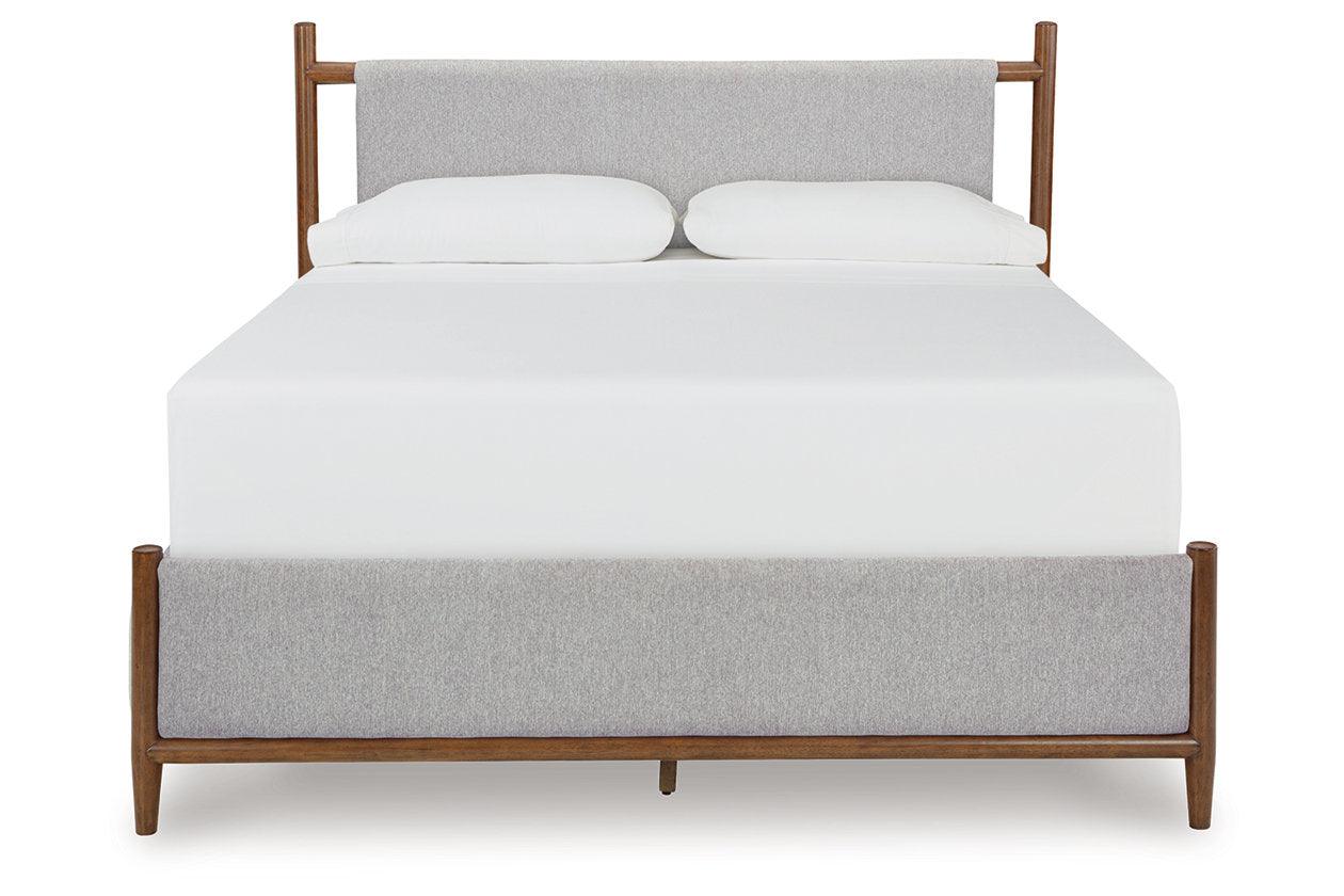 Lyncott Brown Queen Upholstered Panel Bed - Image 2